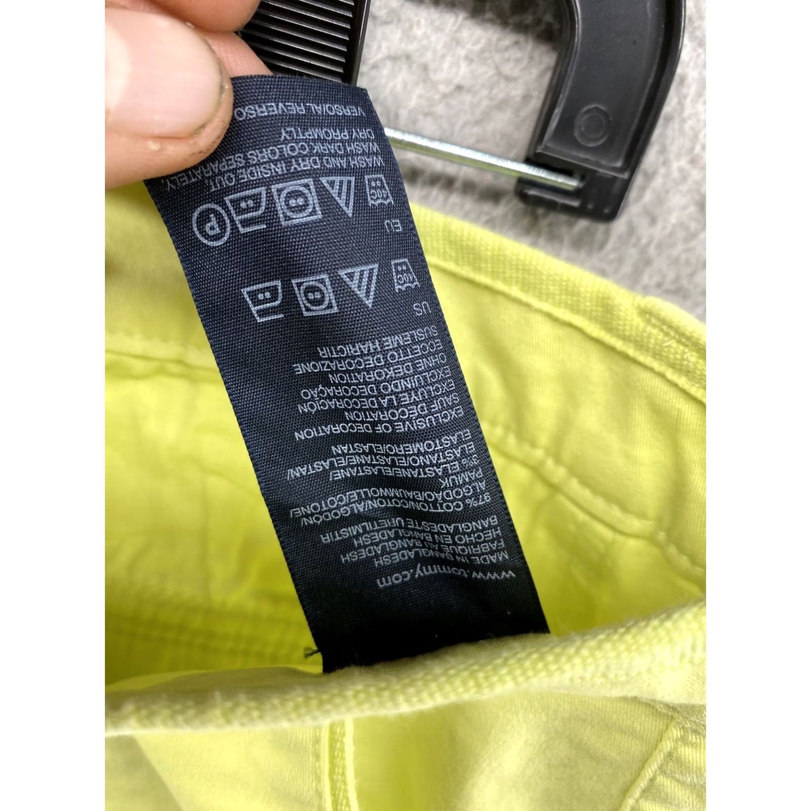 Tommy Hilfiger Tommy Hilfiger Womens Pants Neon Lime Green Roll Up Tab 12 Denim Cotton 90s City Hip Hop Logo Casual Workwear Pants Womens Size 34" / US 12 / IT 48 - 5 Thumbnail