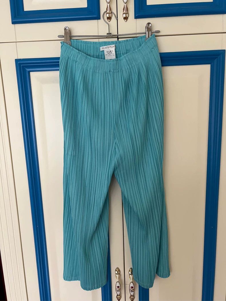 Issey Miyake issey miyake size:2 Cyan pleated pants Size 31" - 2 Thumbnail