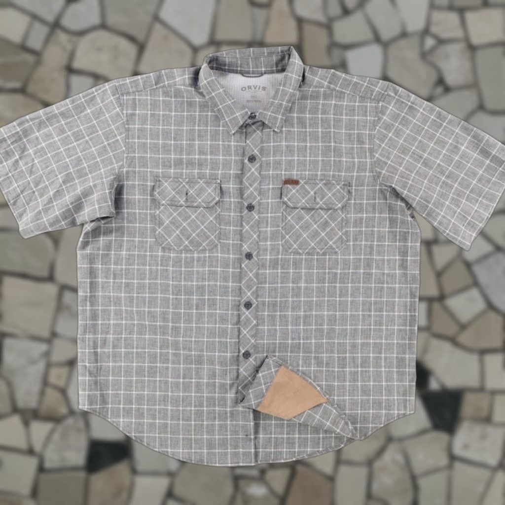 Orvis Orvis Shirt Polyester Plaid Button Up Gray Men 2XL Size US XXL / EU 58 / 5 - 1 Thumbnail