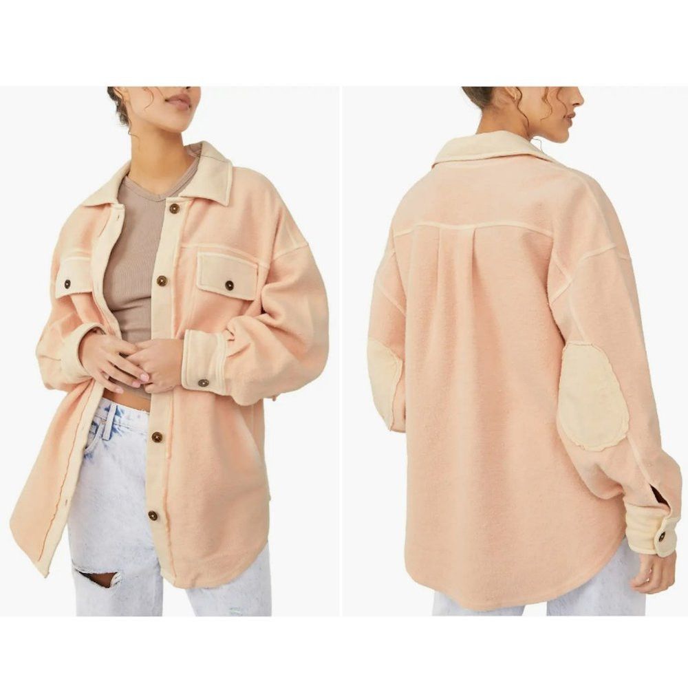 Free People New Free People We the Free Ruby Fleece Pink Cotton Shirt J Size M / US 6-8 / IT 42-44 - 1 Thumbnail