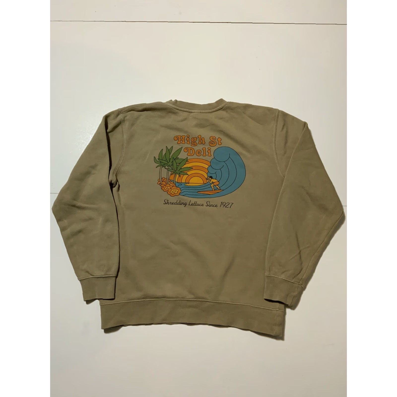 Vintage High Street Deli Shrettuce Shredding Lettuce Surf Waves Crewneck Sweatshirt Sz.M Men Medium Size US M / EU 48-50 / 2 - 3 Thumbnail