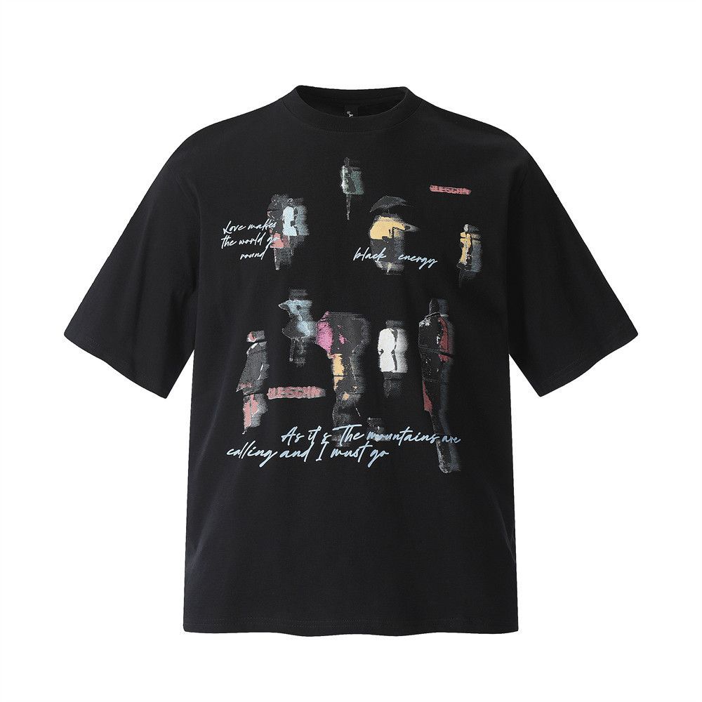 Japanese Brand × Vintage Men's casual street fashion loose abstract print T-shirt Size US M / EU 48-50 / 2 - 1 Thumbnail
