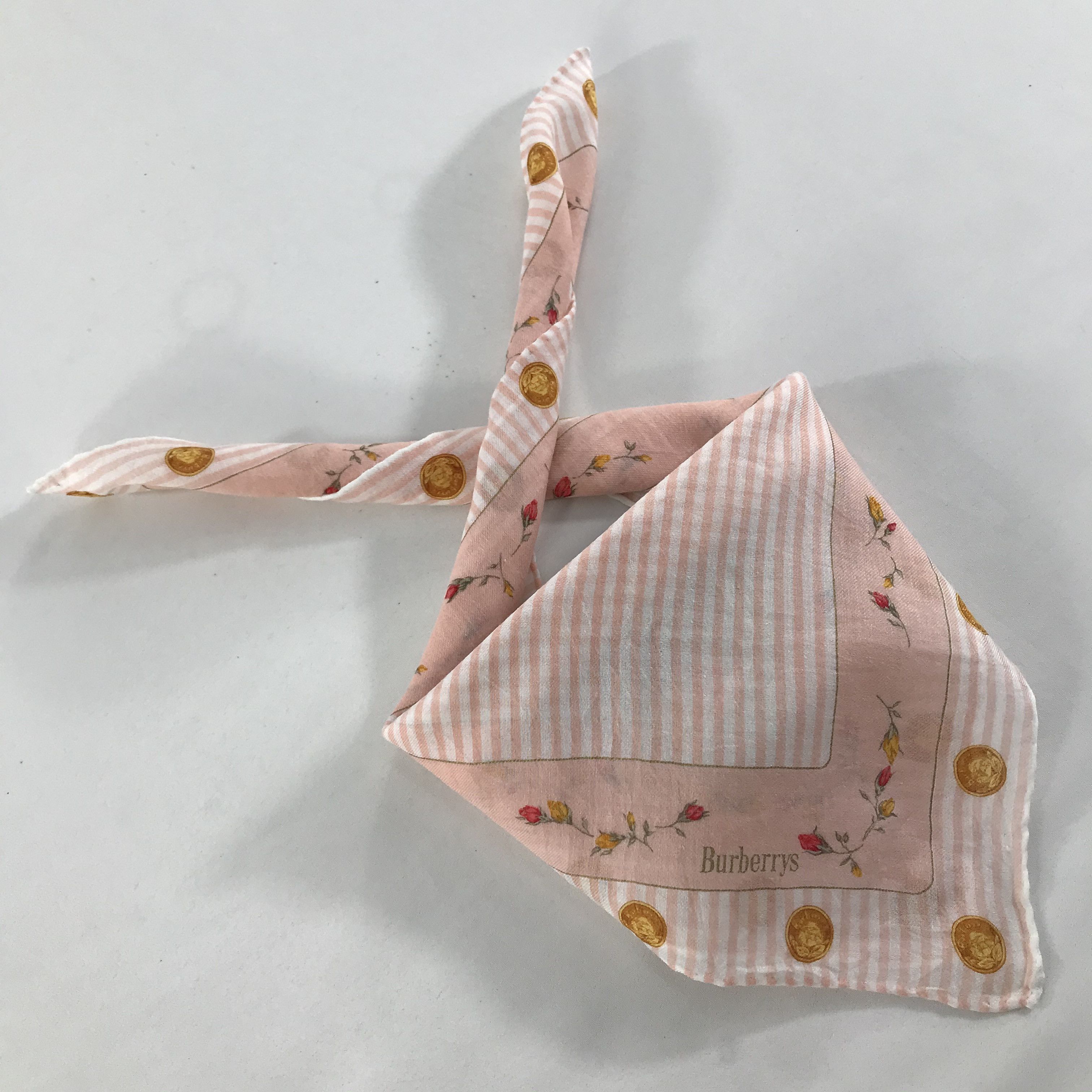 Burberry × Vintage Burberry Bandana / Handkerchief / Neckerchief - S1528 Size ONE SIZE - 4 Thumbnail