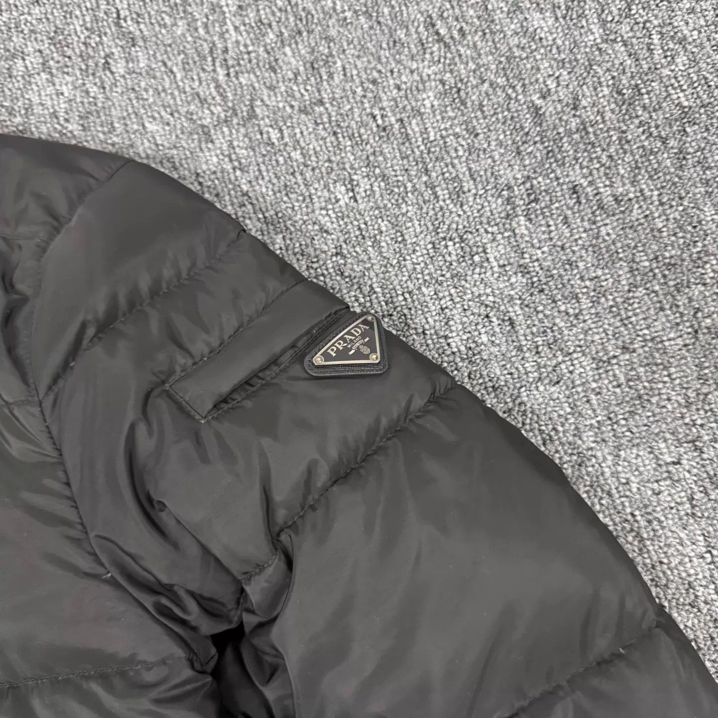 Prada Prada Black Tri Logo Stand Collar Down Jacket Size 54 Size US L / EU 52-54 / 3 - 3 Thumbnail