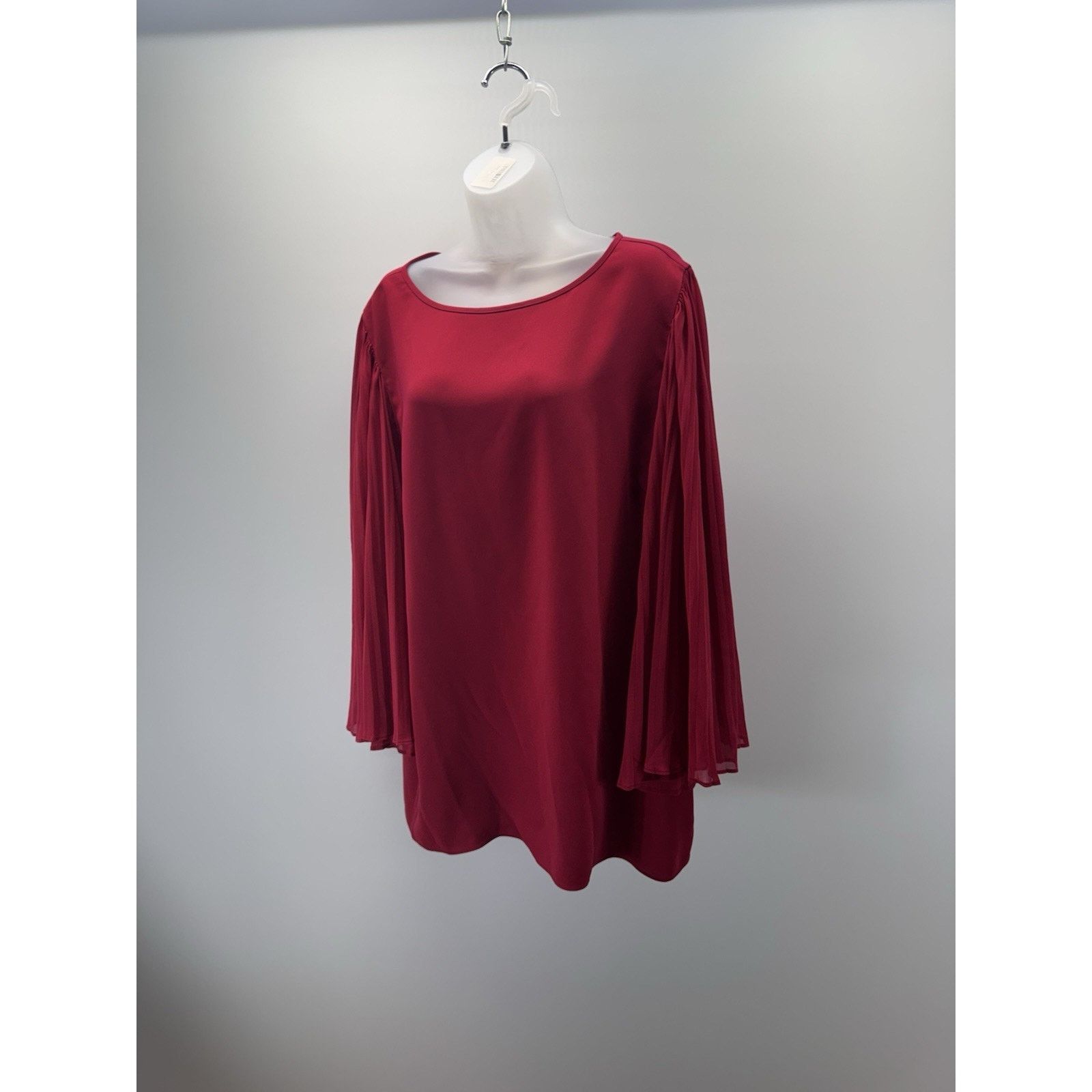 Chicos Chico's Red Accordion Pleated Blouse Women’s Size 3/XL Size XL / US 12-14 / IT 48-50 - 1 Thumbnail