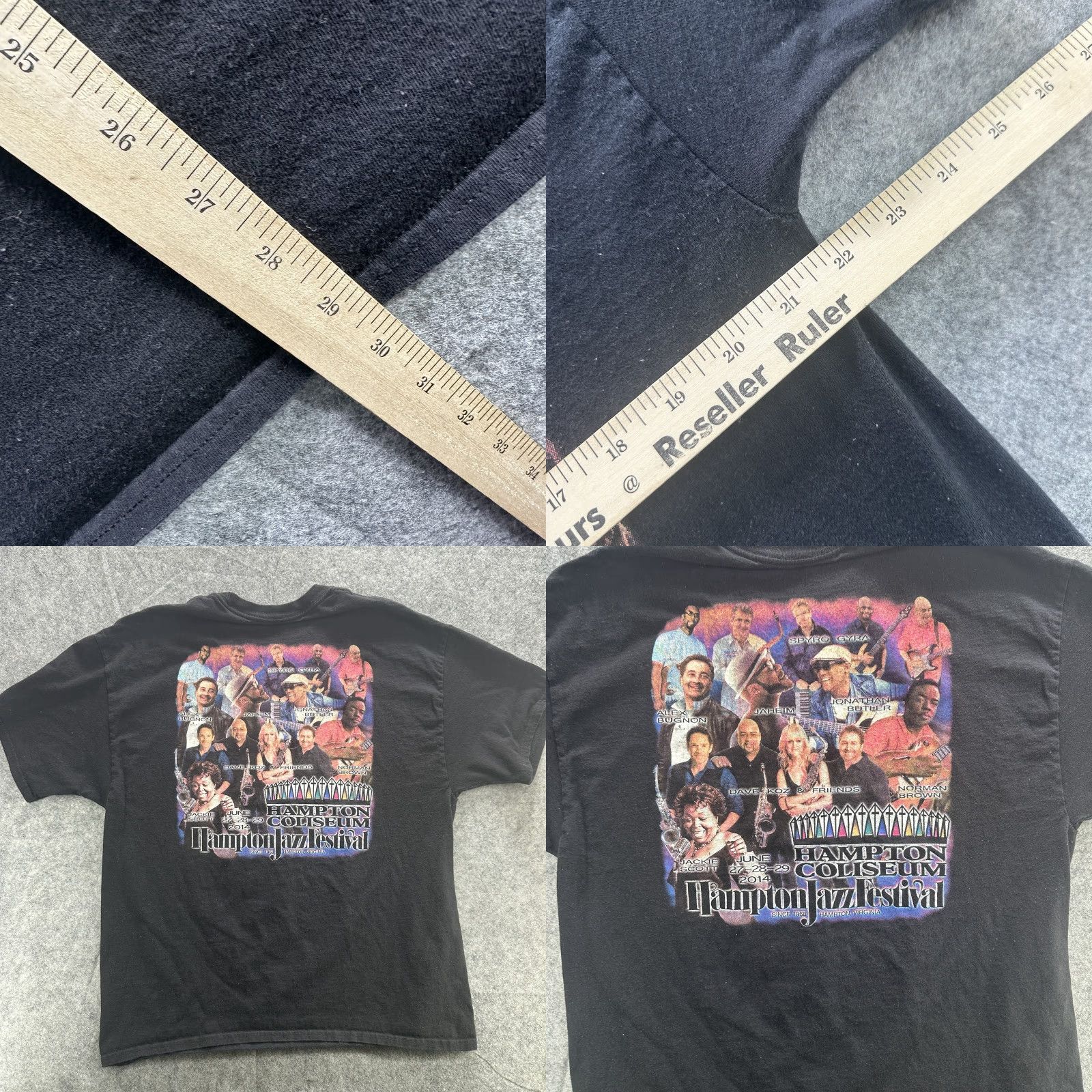 Hanes VINTAGE Hampton Jazz Festival 2014 T-Shirt Mens XL Black Concert Tee Graphic Print Music Festival 90s 2010s Size US XL / EU 56 / 4 - 8 Thumbnail