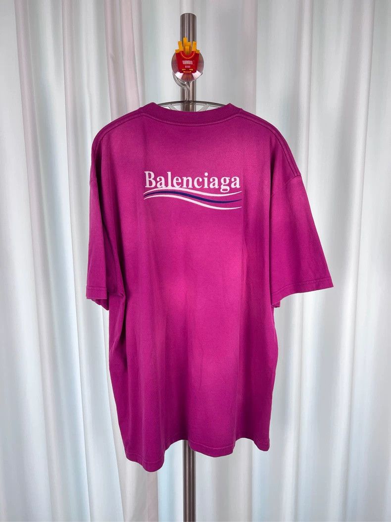 Balenciaga Balenciaga Pink tie-dyed Coke wavy short-sleeved T-shirt Size US M / EU 48-50 / 2 - 2 Thumbnail