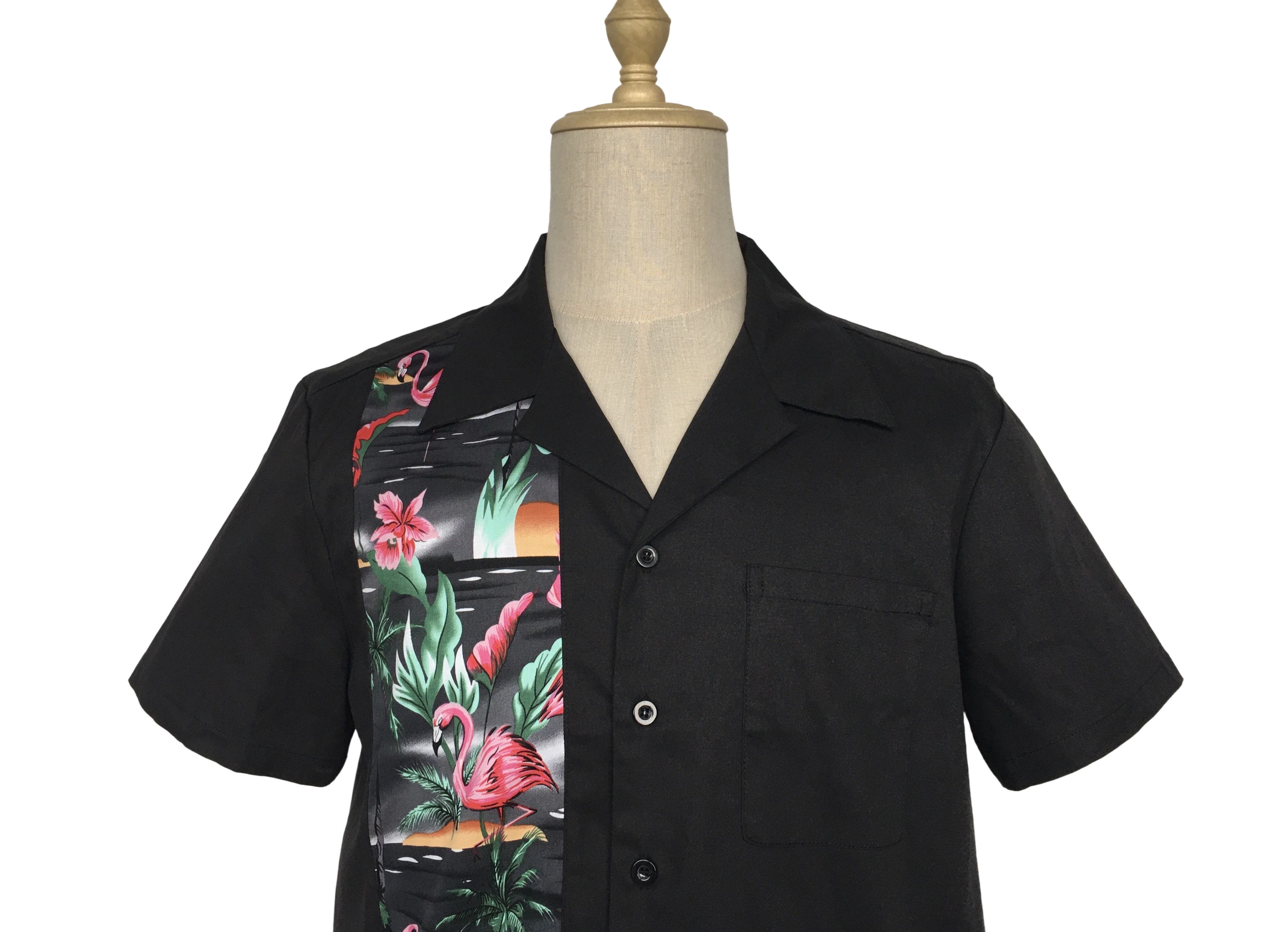 Other Black Casual Bowling Shirts Flamingo Panel Vintage Style Size US L / EU 52-54 / 3 - 4 Thumbnail