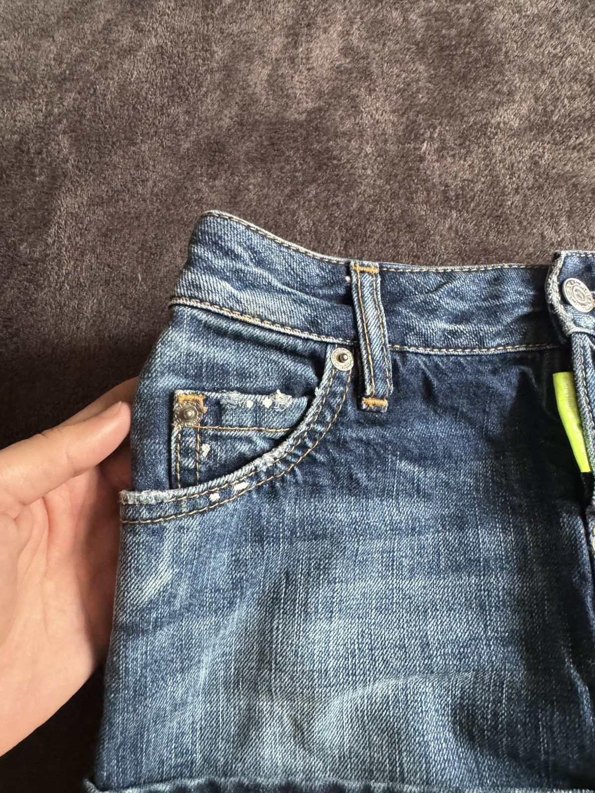 Dsquared2 Dsquared2 vintage denim mini skirt green painted rare Size 36" / US 14 / IT 50 - 9 Thumbnail