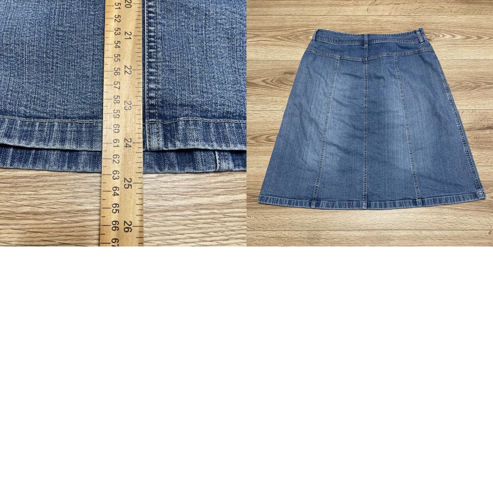 Vintage VINTAGE Style&co Women's Denim Midi Skirt Cotton Blend A-Line 12 Blue Pockets Size 34" / US 12 / IT 48 - 8 Thumbnail