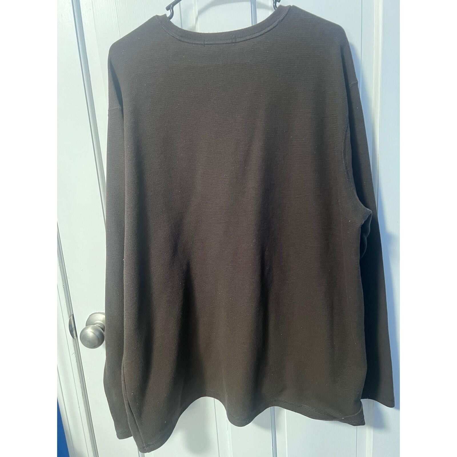 Banana Republic Banana Republic Waffle Knit Pullover Mens XXL Brown Long Slv Size US XXL / EU 58 / 5 - 2 Thumbnail
