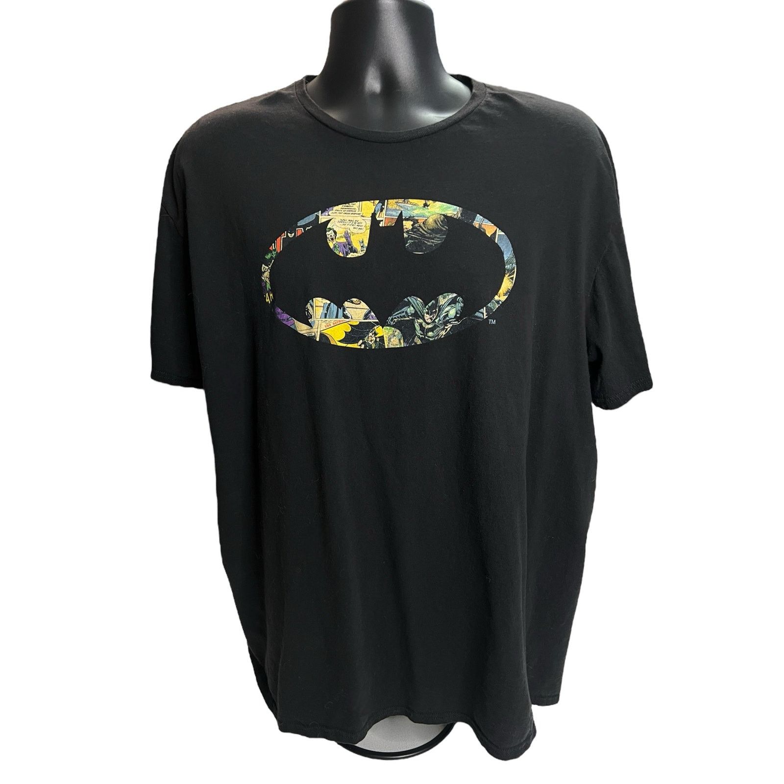 DC Comics Batman Logo T-Shirt Comic Book Panel Art - 2XL Black Tee Size US XXL / EU 58 / 5 - 1 Thumbnail