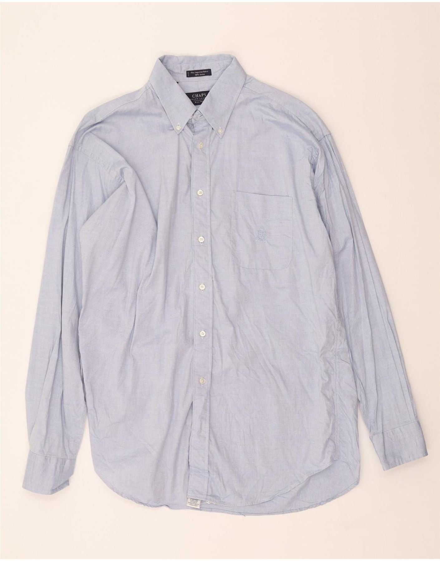 Chaps Ralph Lauren Mens Tall Shirt 16 Large Blue Cotton Size US L / EU 52-54 / 3 - 1 Thumbnail