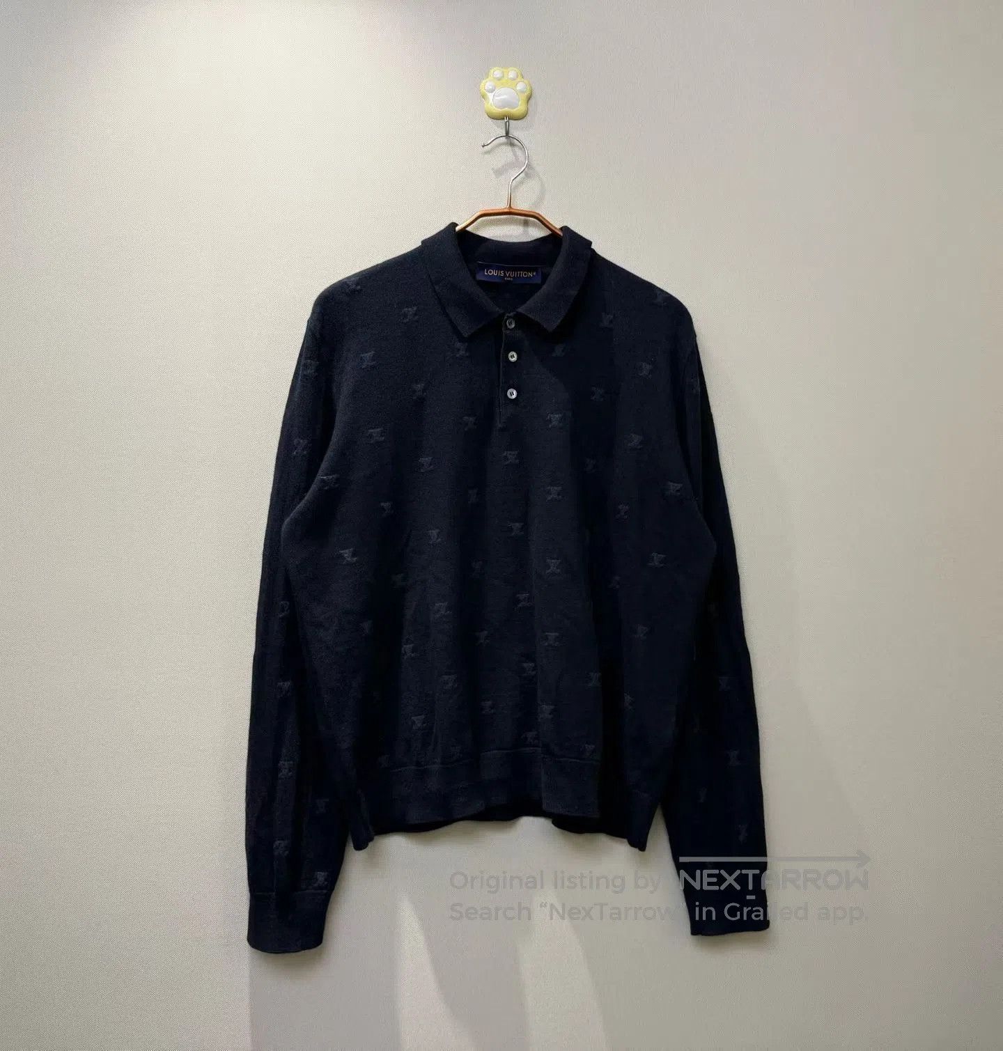 Louis Vuitton Louis Vuitton Blue Full Logo Polo Wool Sweater| Size US XXL / EU 58 / 5 - 1 Thumbnail