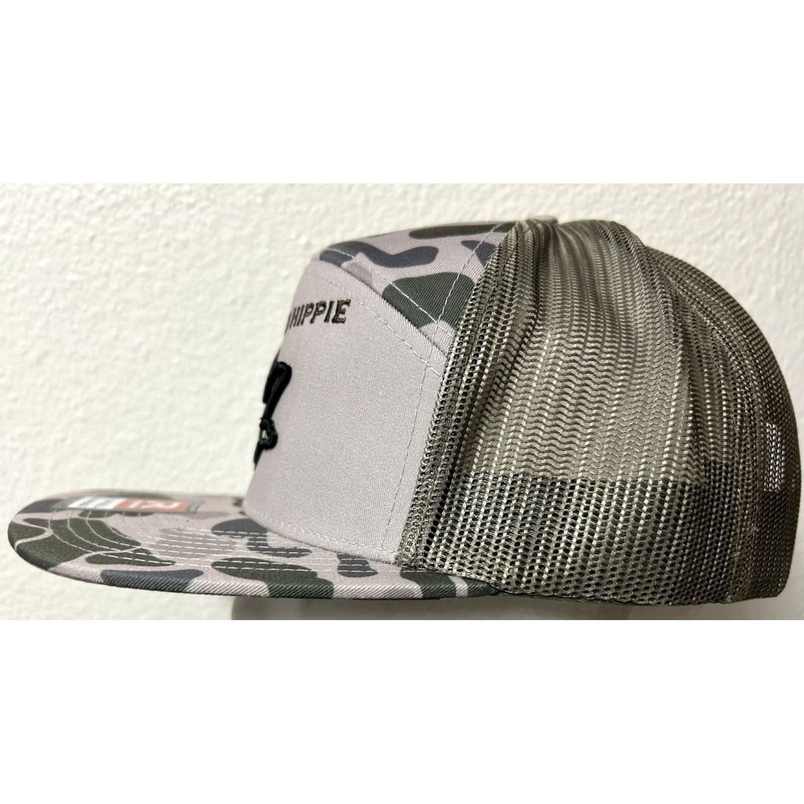 Vintage VINTAGE Western Hippie Lost Duck Camouflage 7 Panel Flat Bill Snapback Hat Camo Men Size ONE SIZE - 4 Thumbnail