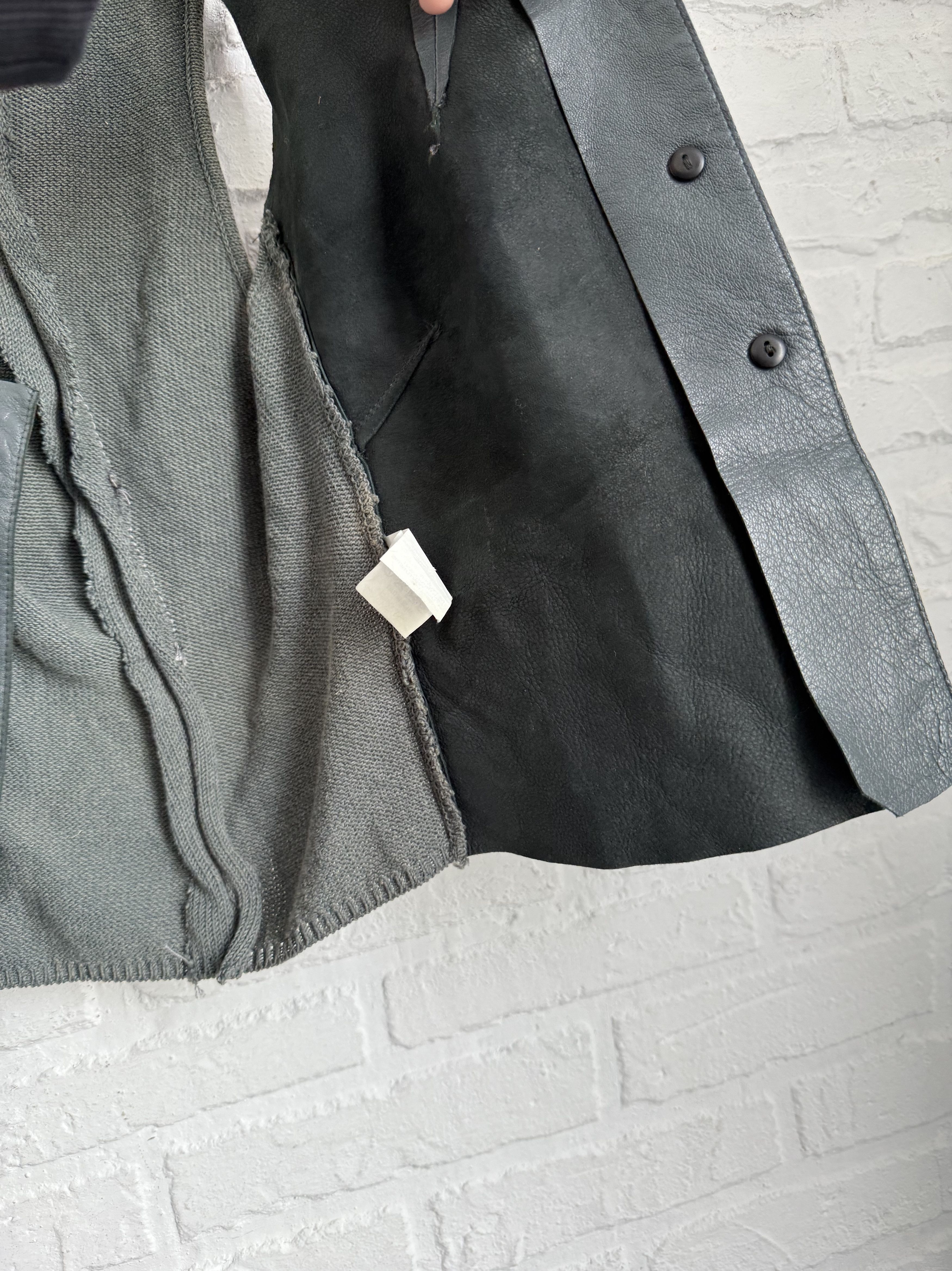 Gianfranco Ferre Archive 90s Gianfranco Ferre Studio leather vest knit back Size S / US 4 / IT 40 - 8 Thumbnail