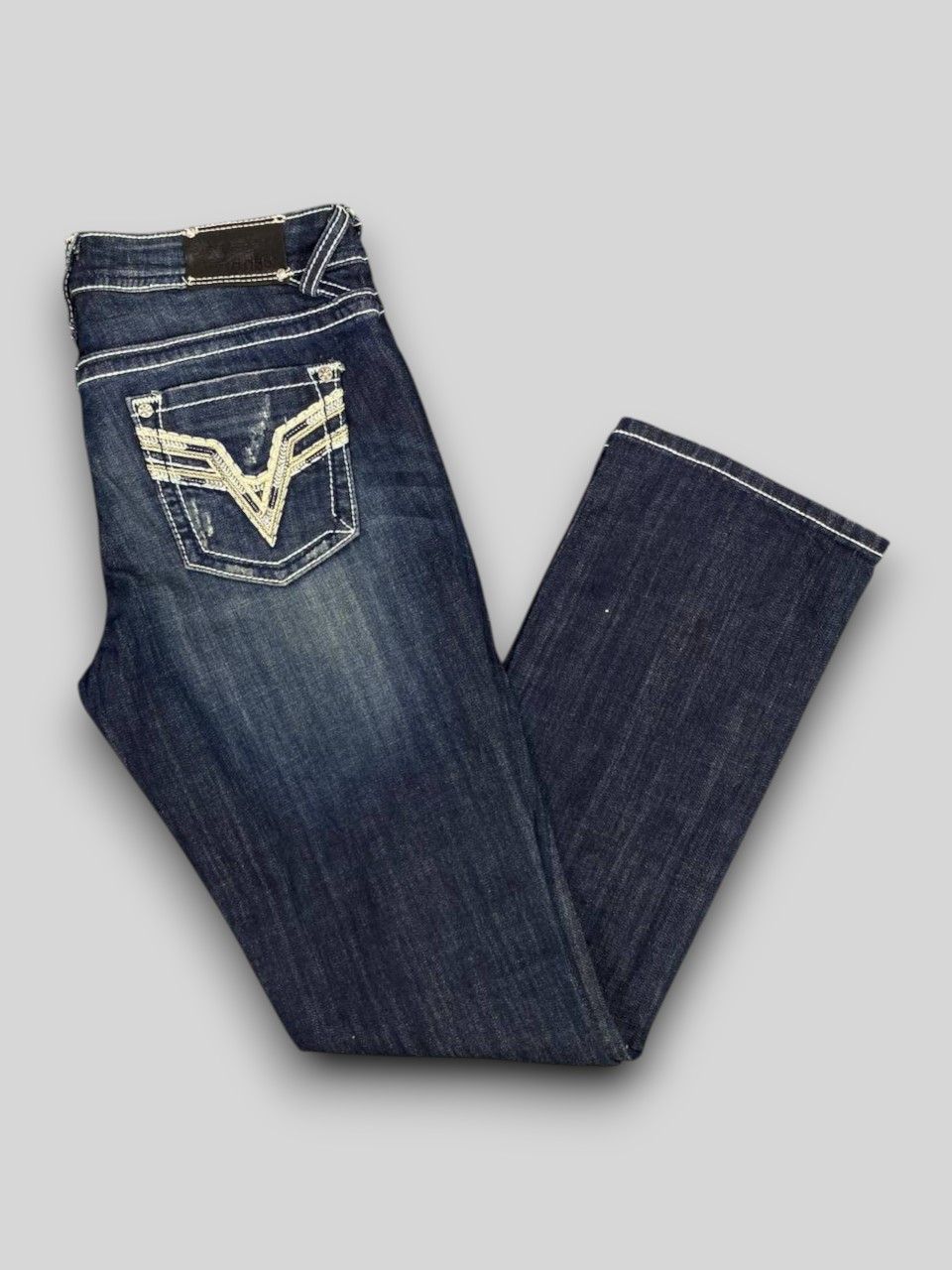 Japanese Brand vigoss bootcut flare distressed denim nice design Size 35" - 1 Thumbnail