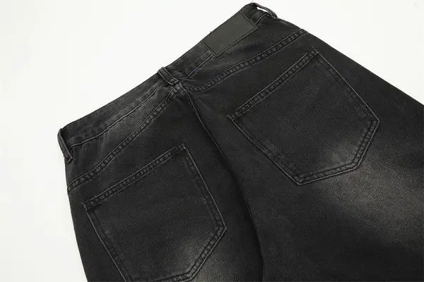VIBE Men's street style washed distressed straight loose jeans Size US 32 / EU 48 - 5 Thumbnail
