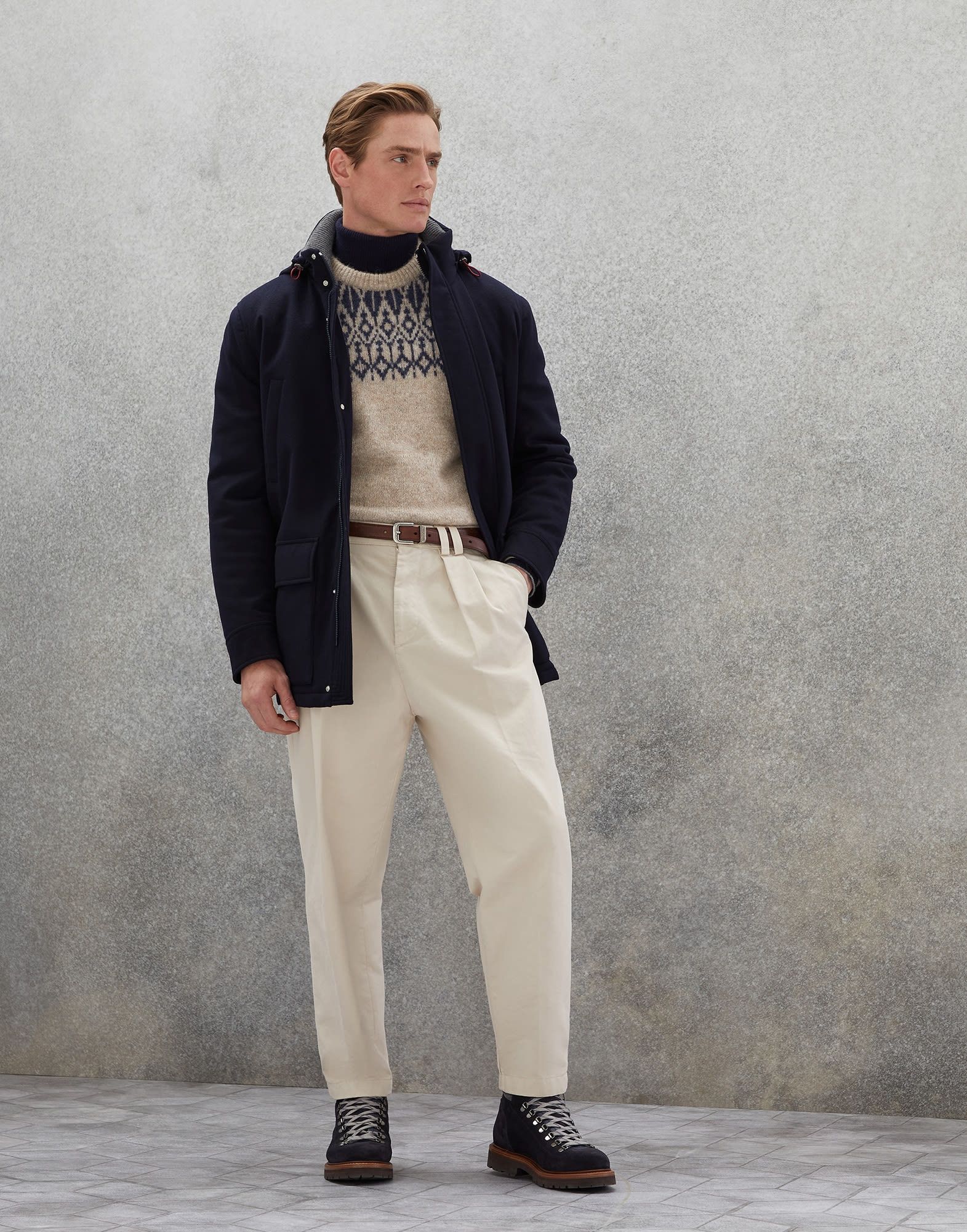 Brunello Cucinelli o1w1db10924 Rev Wr Cash Outerwear in Navy Size US XS / EU 42 / 0 - 2 Thumbnail