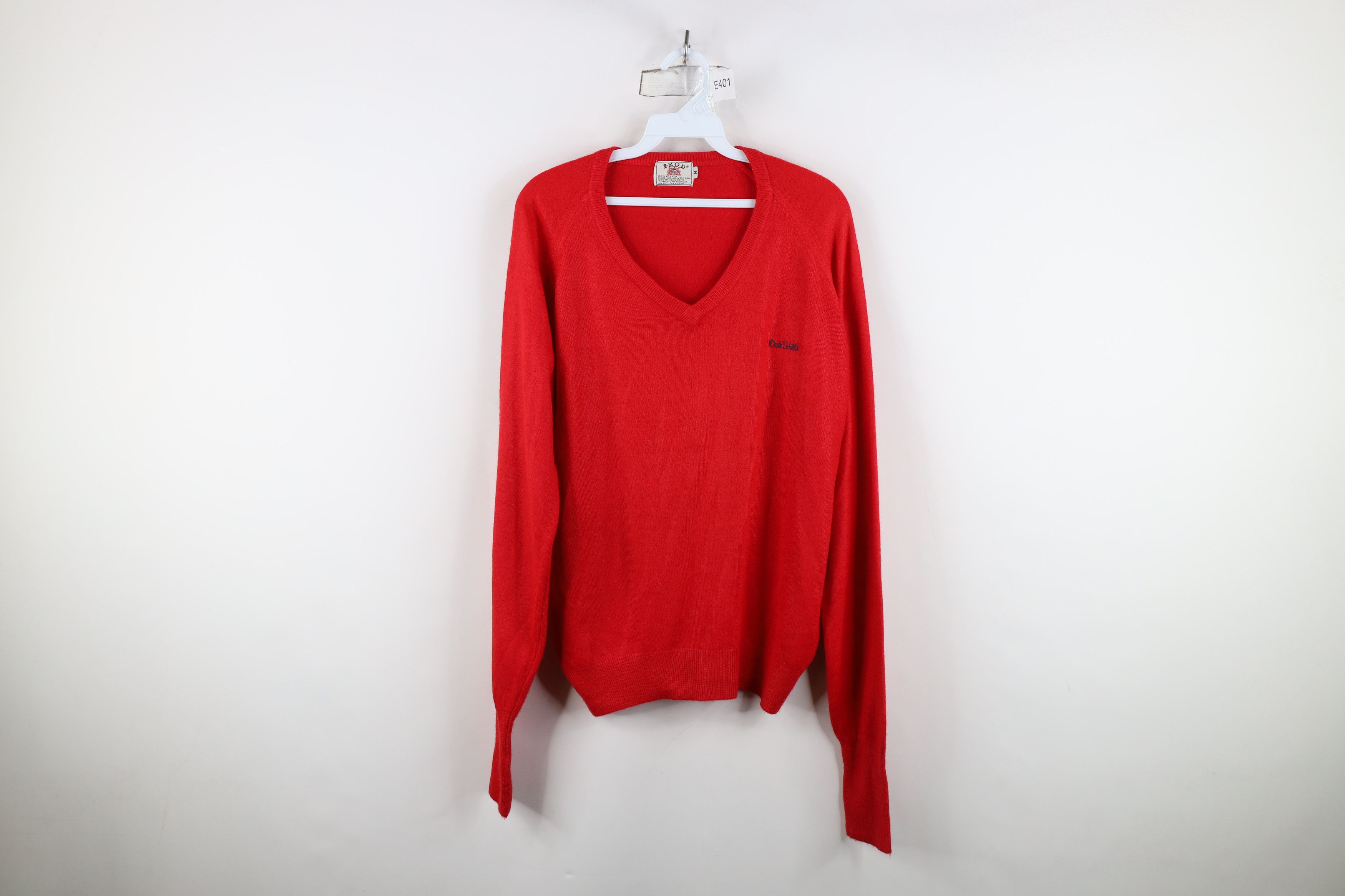 Izod Vintage 70s Izod Soft Knit Golfing Golf V-Neck Sweater Red Size US M / EU 48-50 / 2 - 1 Thumbnail