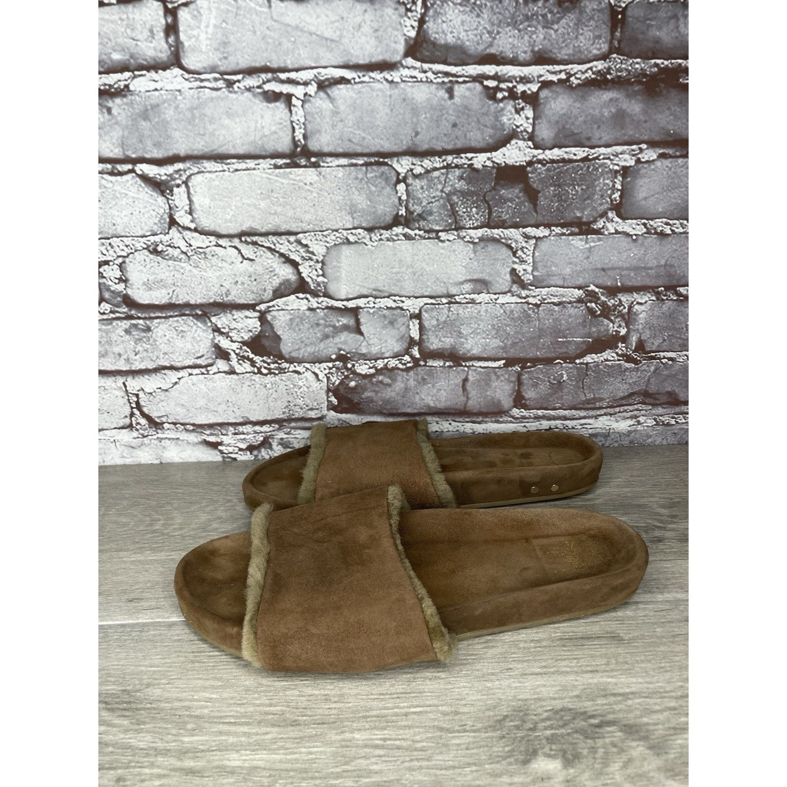 beek Beek Brown Sherpa Lining Brown Suede Leather Slides Sandals Size US 10 / IT 40 - 17 Thumbnail