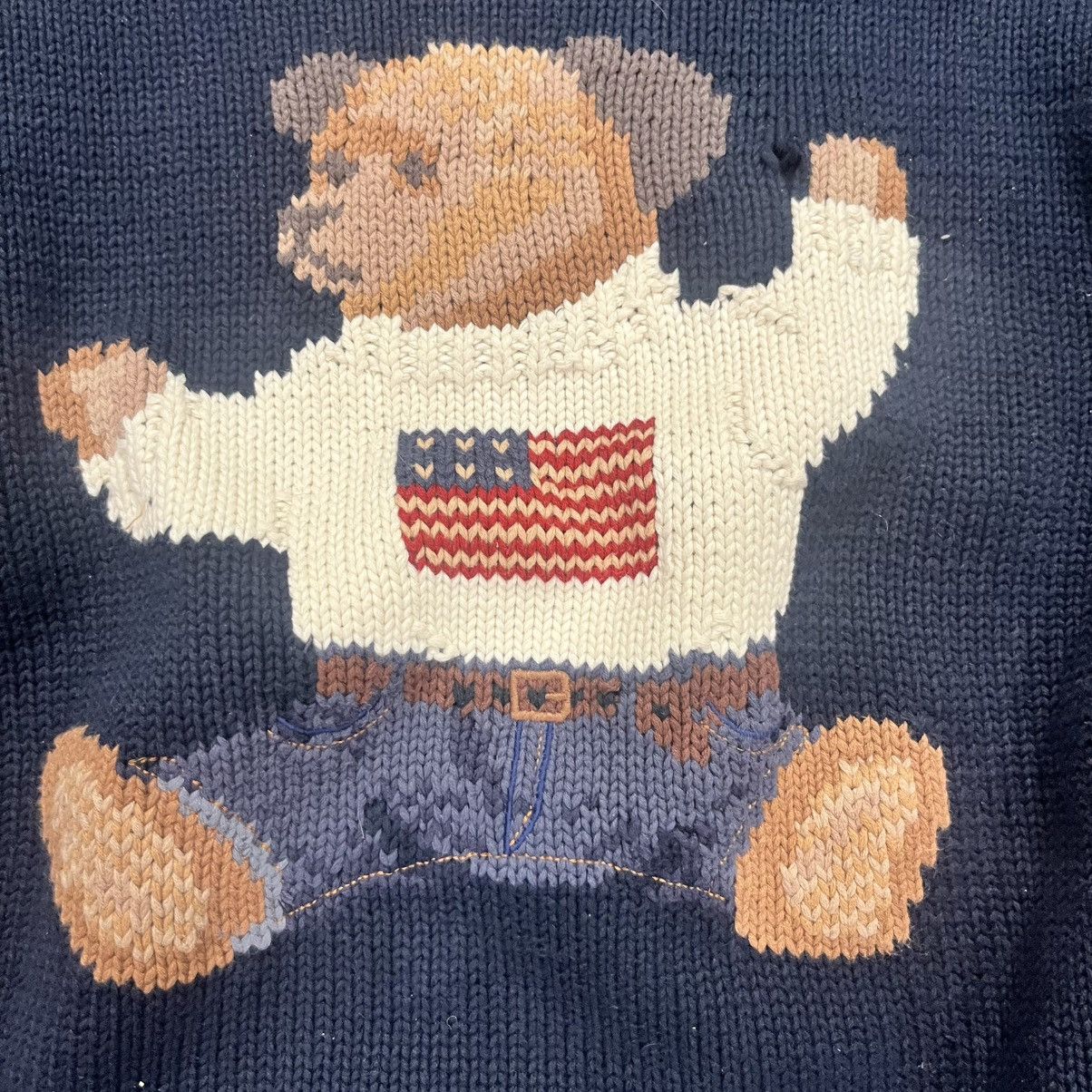 Designer × Polo Ralph Lauren × Vintage Rare VTG Polo Ralph Lauren Hand Knit Polo Bear Sweater Size US XL / EU 56 / 4 - 3 Thumbnail