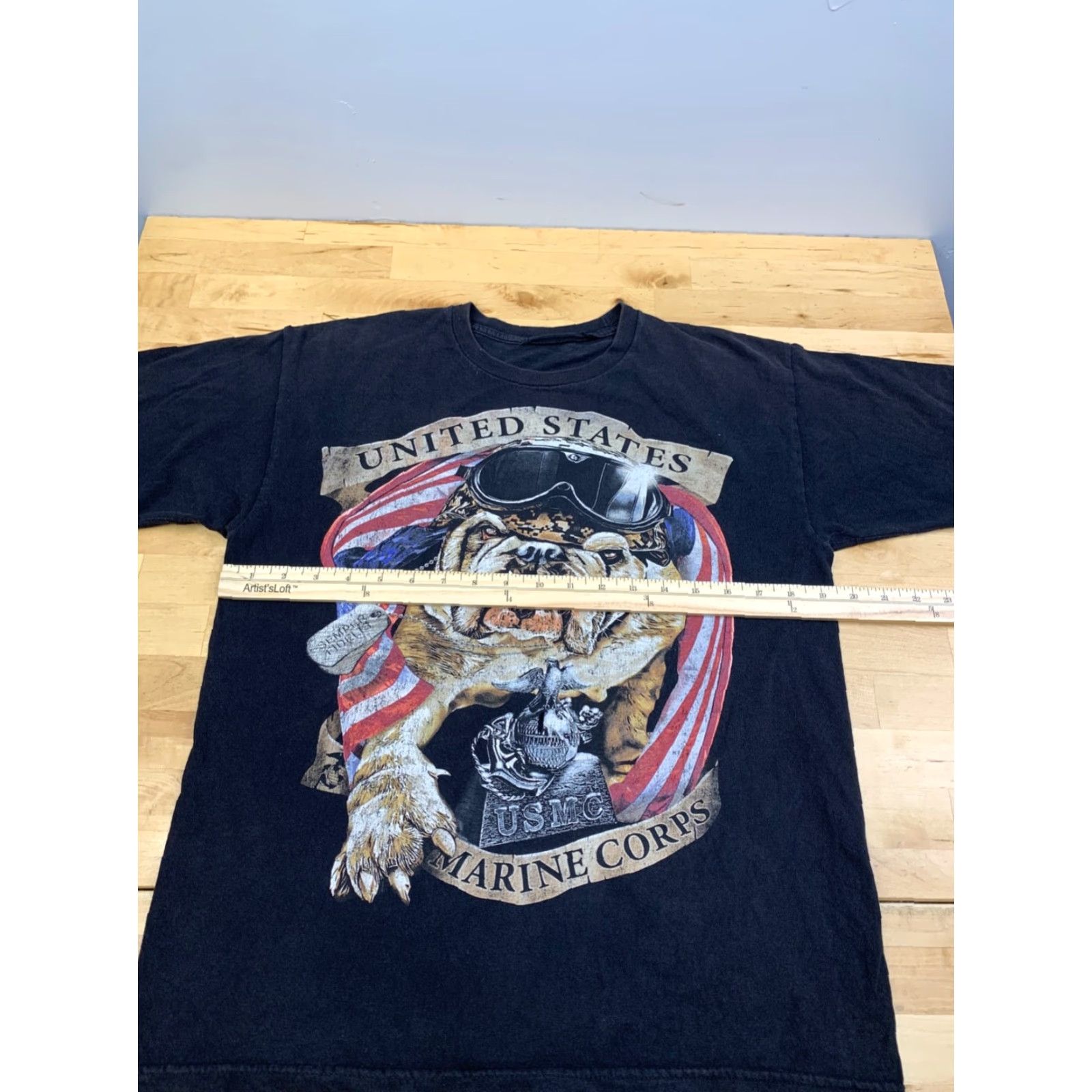 Vintage VINTAGE United States Bulldog Shirt Mens M Black USMC Military Crew Neck Shirt Size US M / EU 48-50 / 2 - 6 Thumbnail