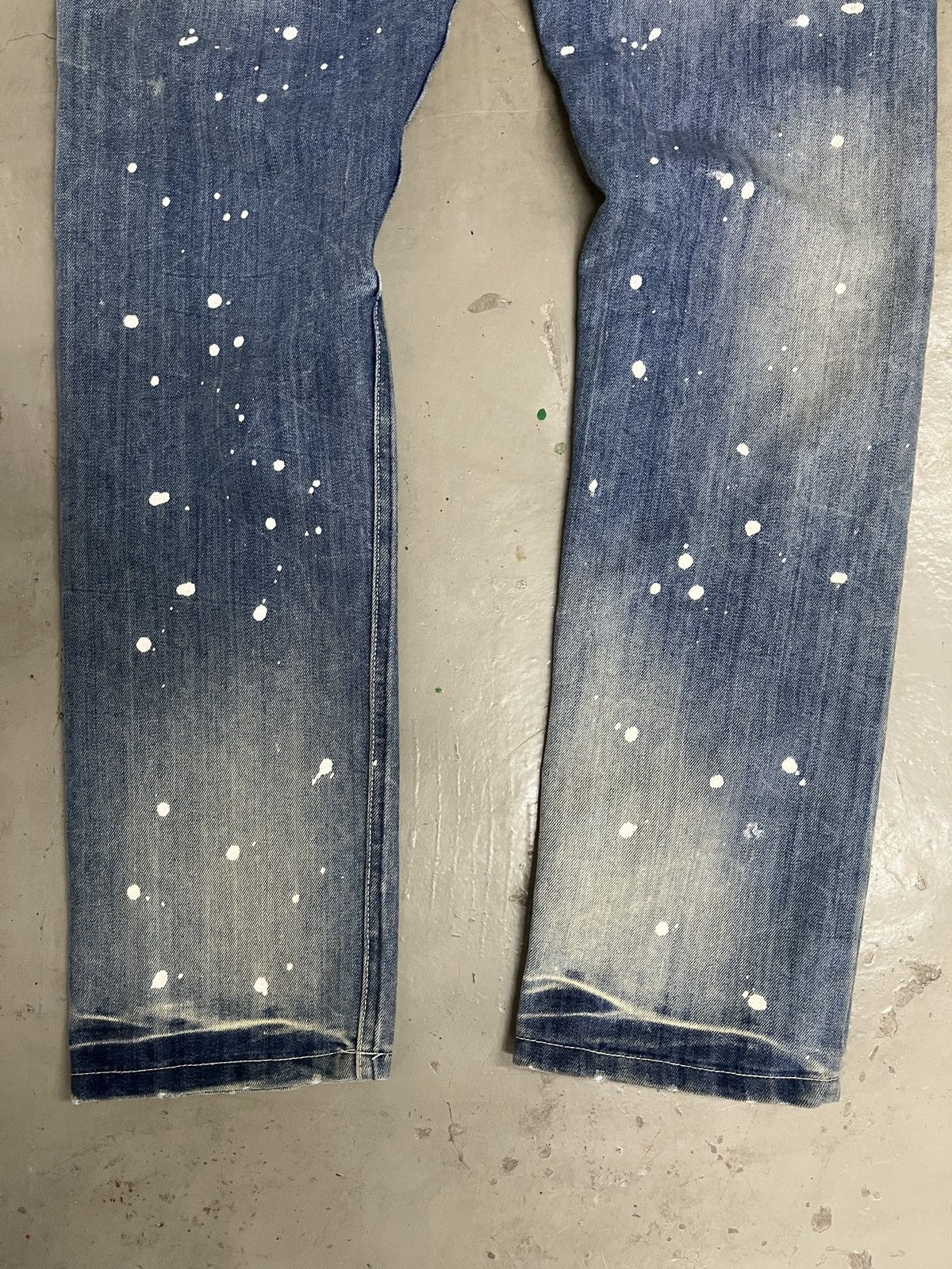 If Six Was Nine WASHED DENIM PAINT SPLATTER JEANS JUNYA HELMUT LANG STYLE Size US 34 / EU 50 - 6 Thumbnail