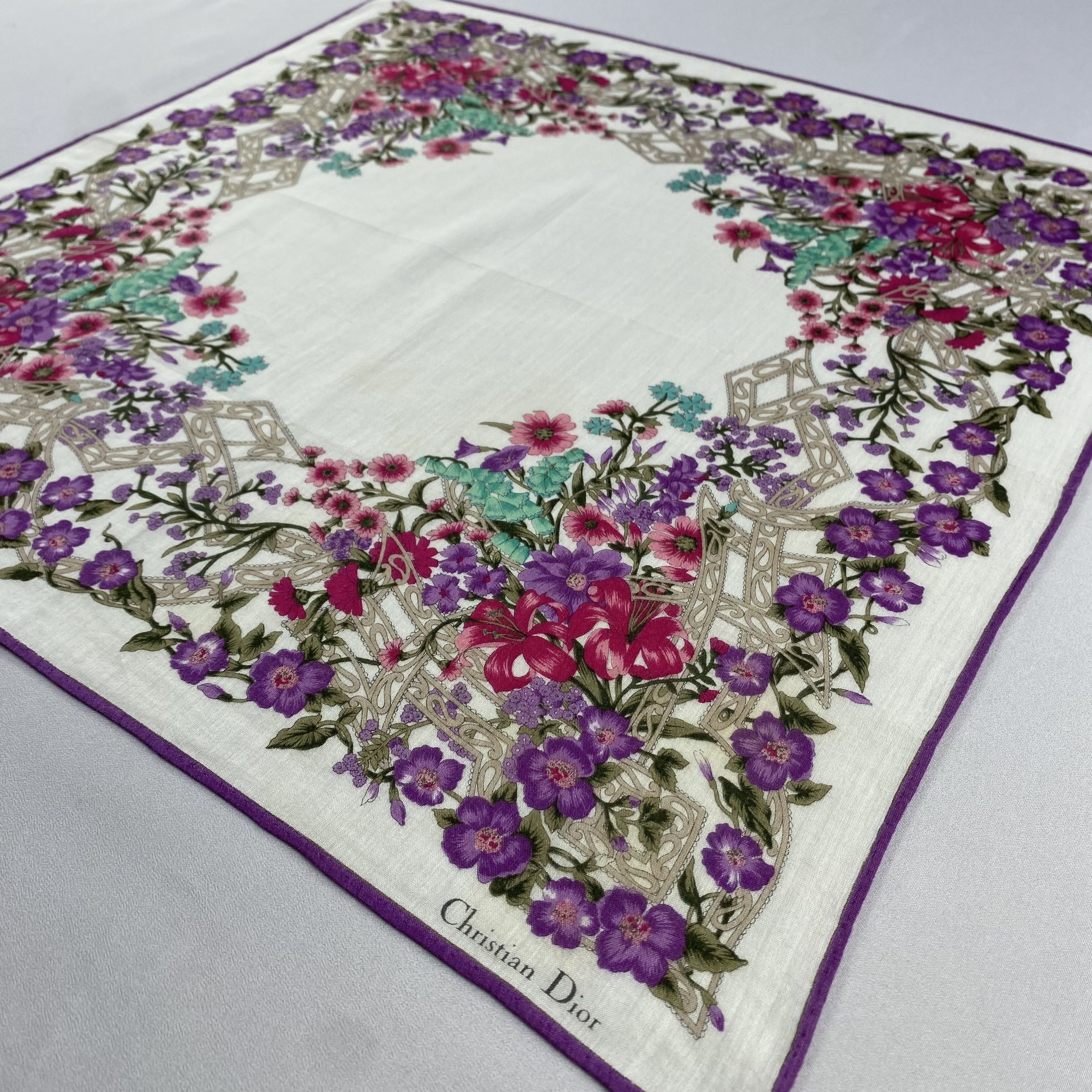 Vintage Christian Dior Monsieur Handkerchief / Neckerchief-P704 Size ONE SIZE - 2 Thumbnail