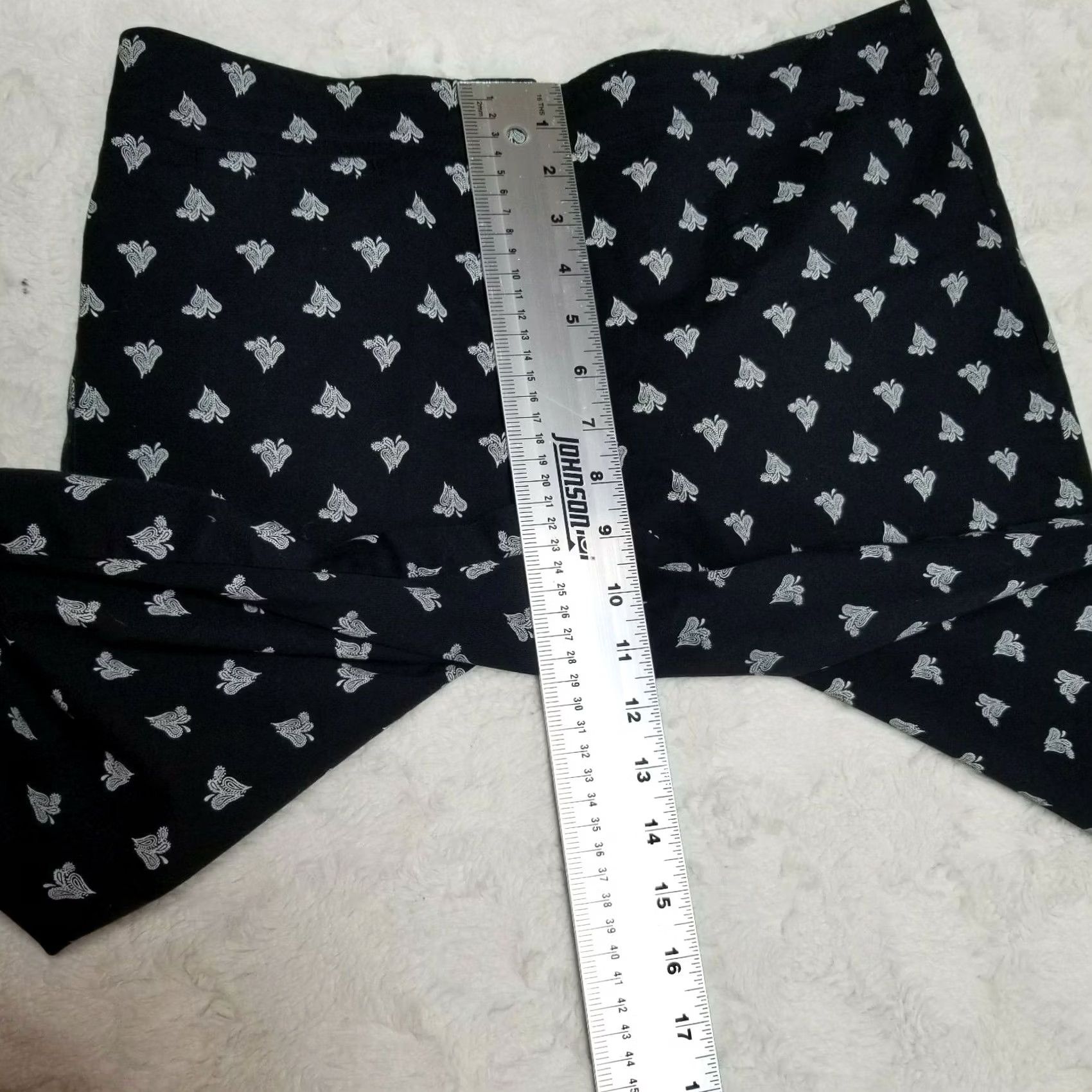 J. Jill J.Jill Womens Black White Paisley Print Crop Trouser Pants Size 10 Straight Leg Size 32" / US 10 / IT 46 - 5 Thumbnail