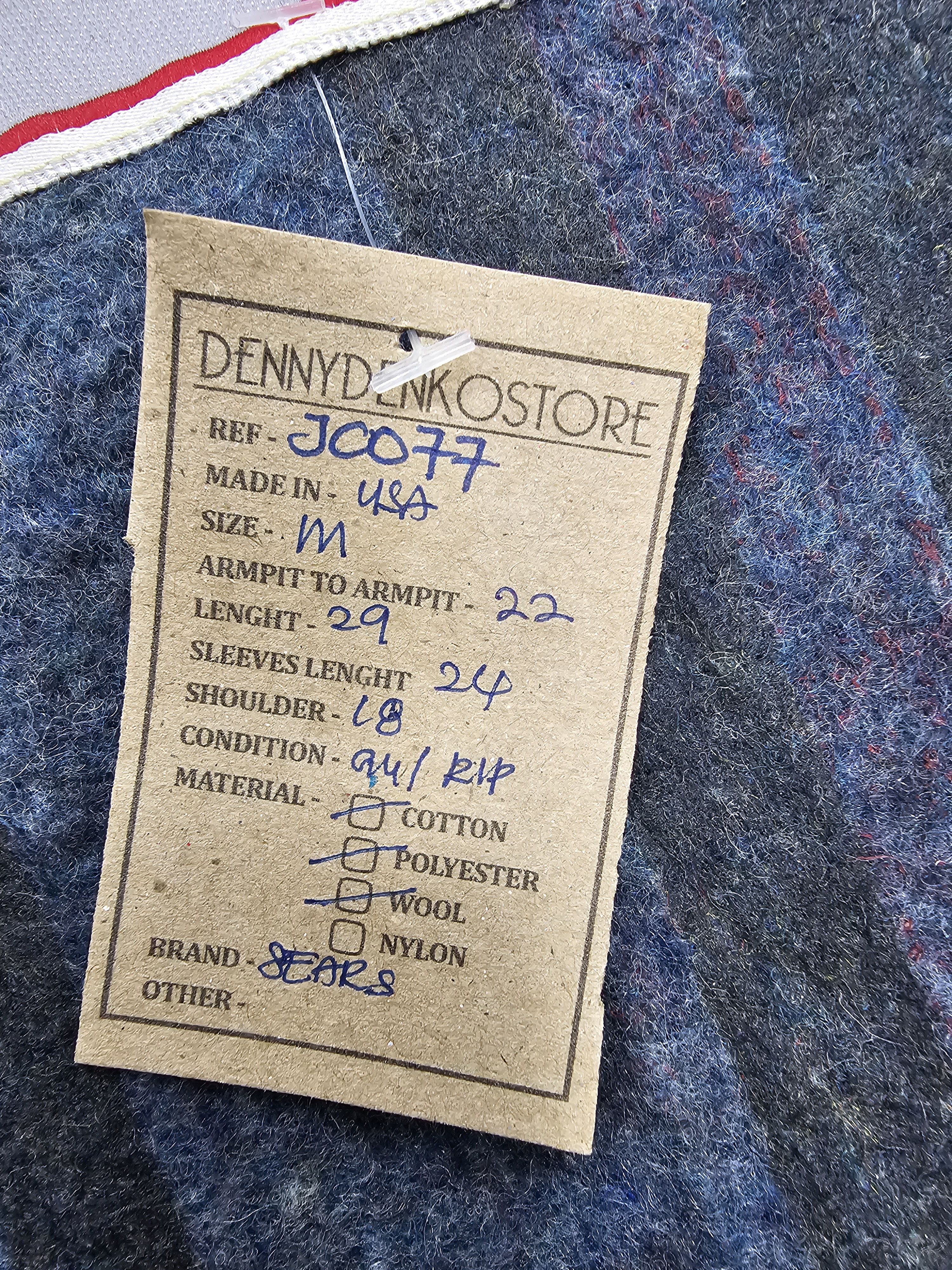 Sears Vintage 80's SEARS Work Outerwear Wool Denim Jacket J0077 Size US M / EU 48-50 / 2 - 13 Thumbnail