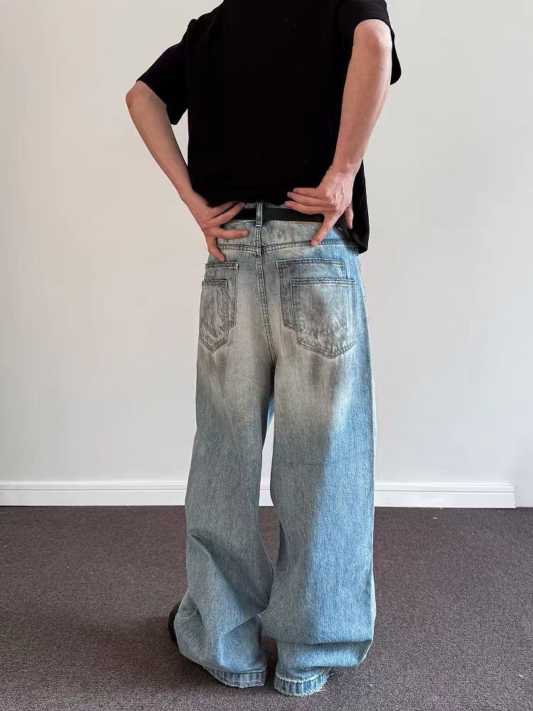 Jean Baggy ripped and distressed denim jeans Size US 34 / EU 50 - 4 Thumbnail