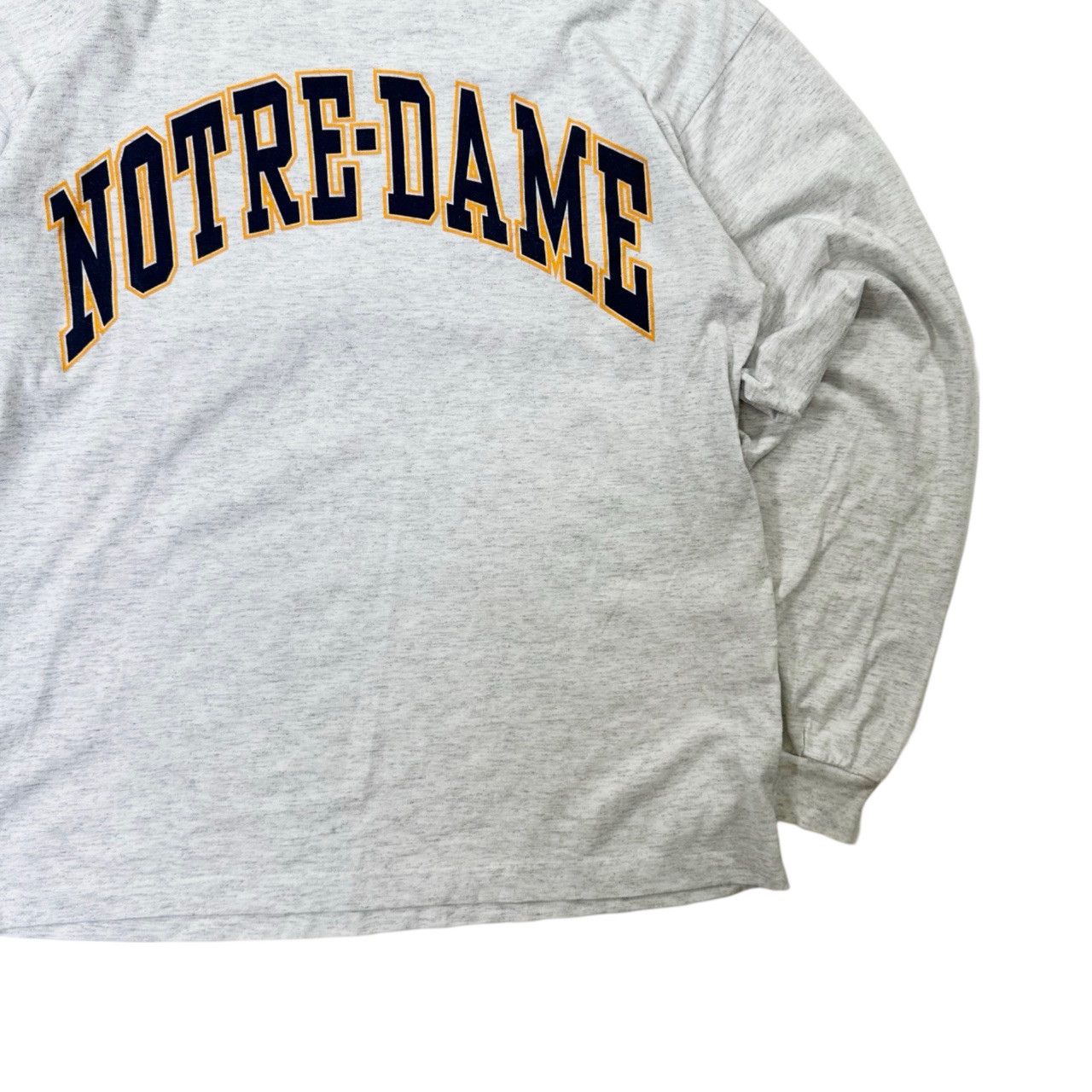 Vintage Vintage 90s Notre Dame Spellout Graphic Long Sleeve T Shirt Size US L / EU 52-54 / 3 - 3 Thumbnail