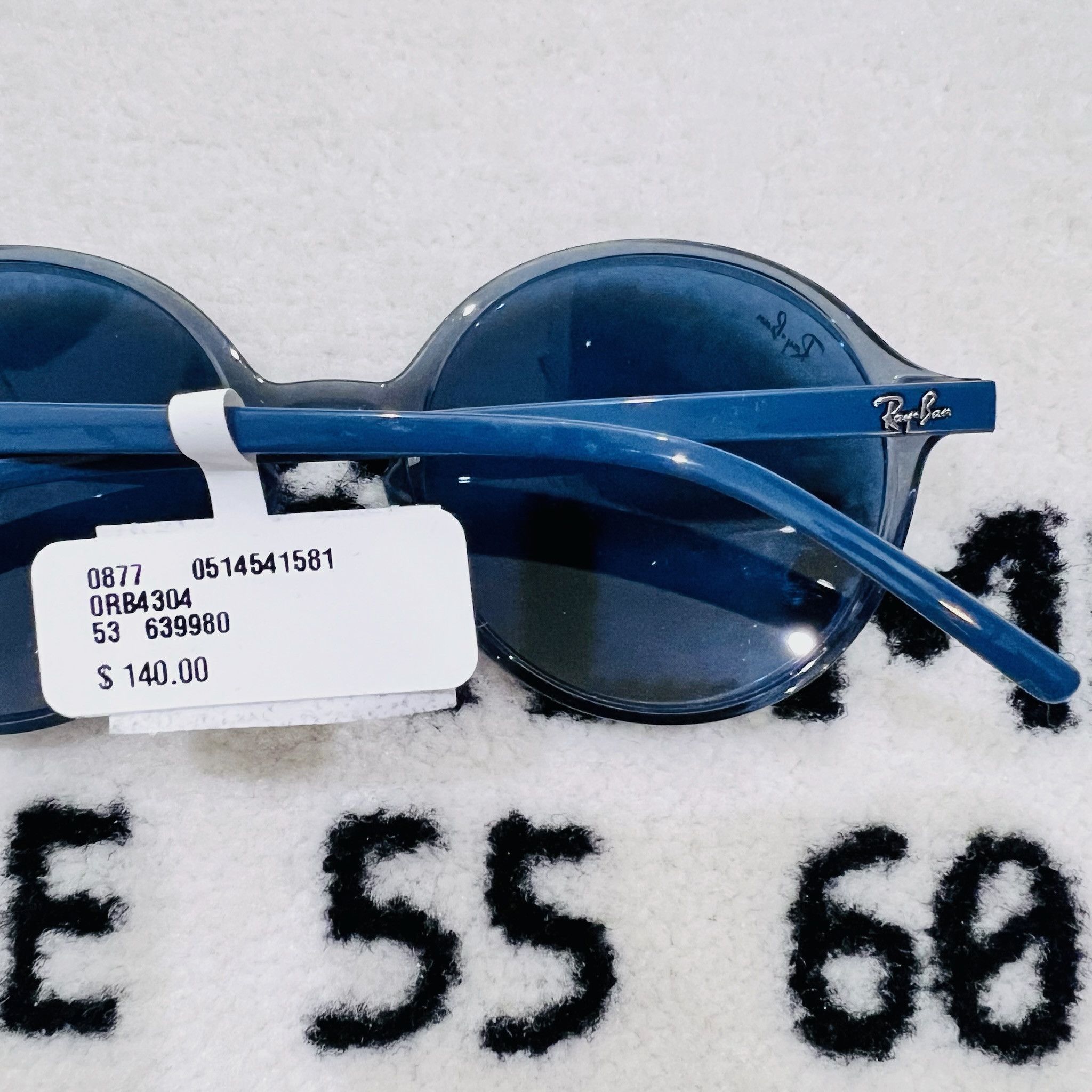RayBan RayBan RB4304 Round Polished Transparent Blue Sunglasses Size ONE SIZE - 8 Thumbnail