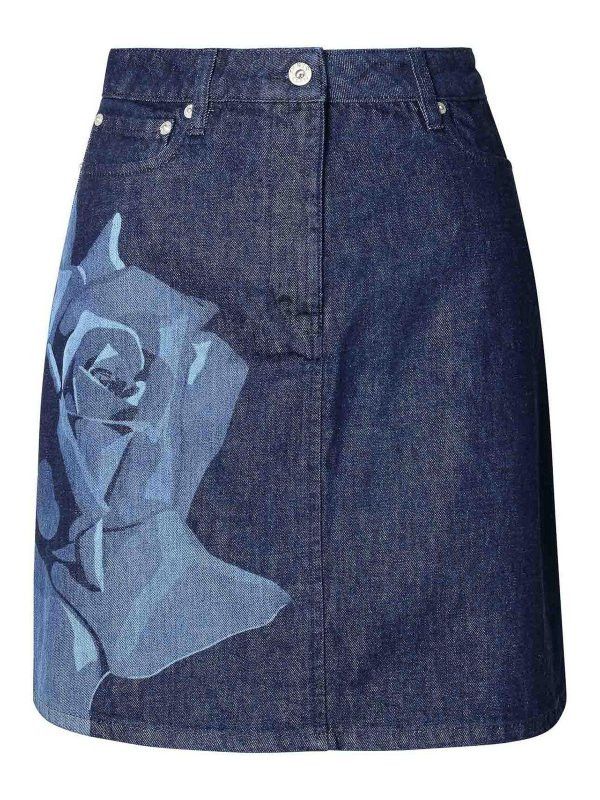 Kenzo o1y1025 Denim Mini Skirt in Blue Size 27" / US 4 / IT 40 - 1 Thumbnail