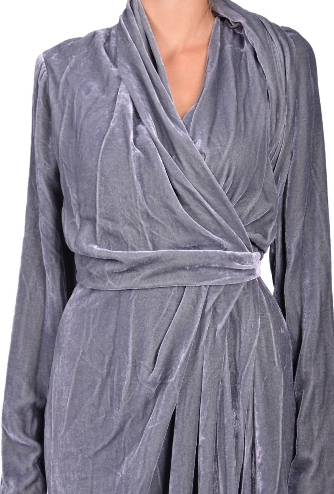 Rick Owens Last Size Rick Owens Velvet Wrap Silk Blend Midi Dress Size S / US 4 / IT 40 - 11 Thumbnail