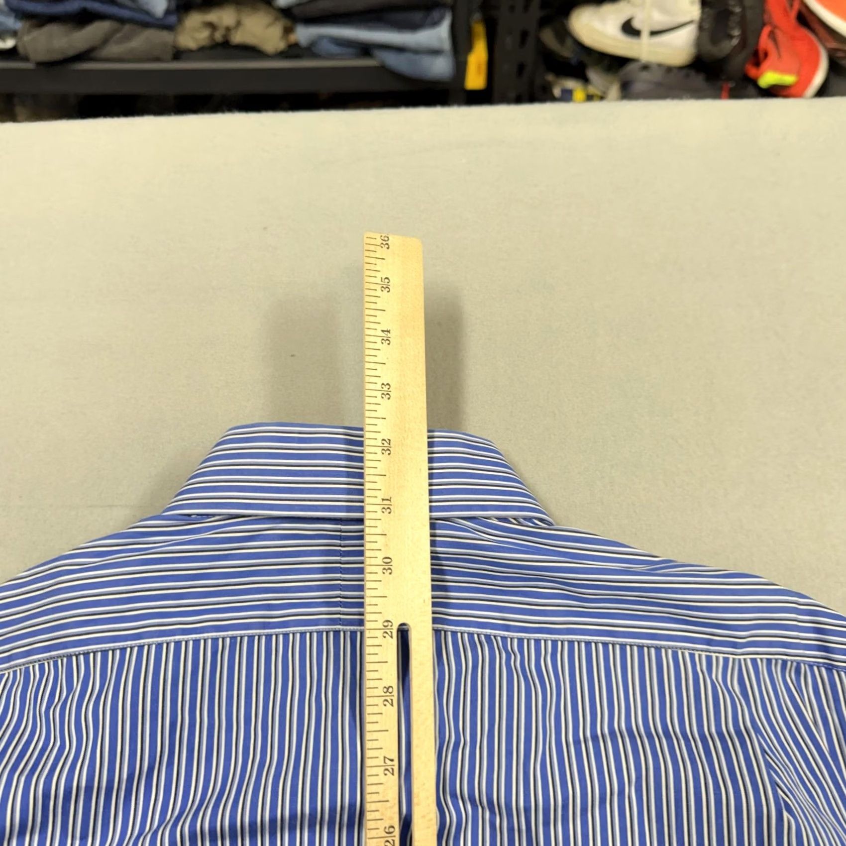 Polo Ralph Lauren Polo Ralph Lauren Shirt Mens 16.5 34/35 Blue Stripe Regent Custom Fit Dress Shirt Slim Striped Collared Long Sleeve Mens Size 46R - 6 Thumbnail
