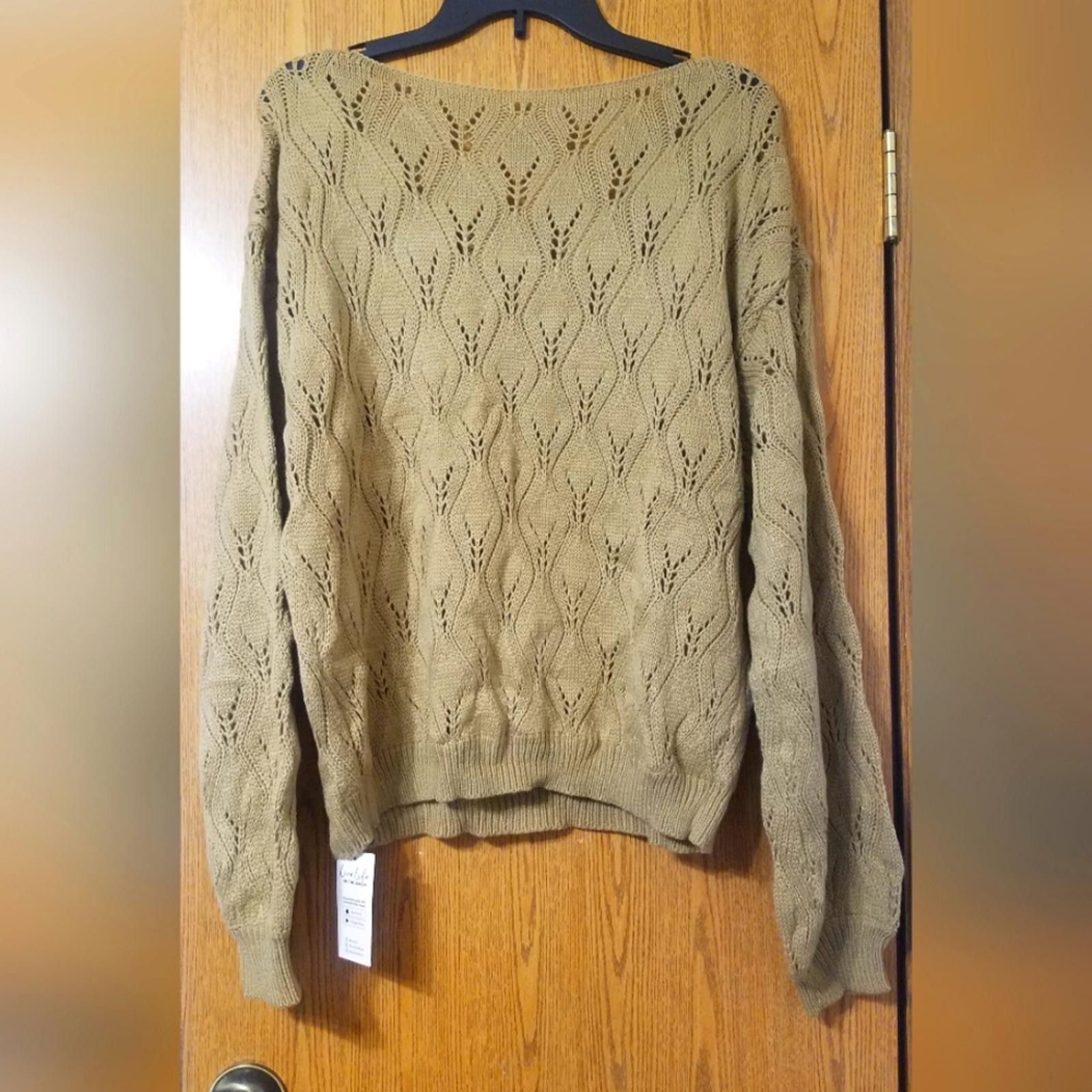 Designer NWT Cupshe Elegant Knit Sweater in Tan Size Large Size L / US 10 / IT 46 - 2 Thumbnail