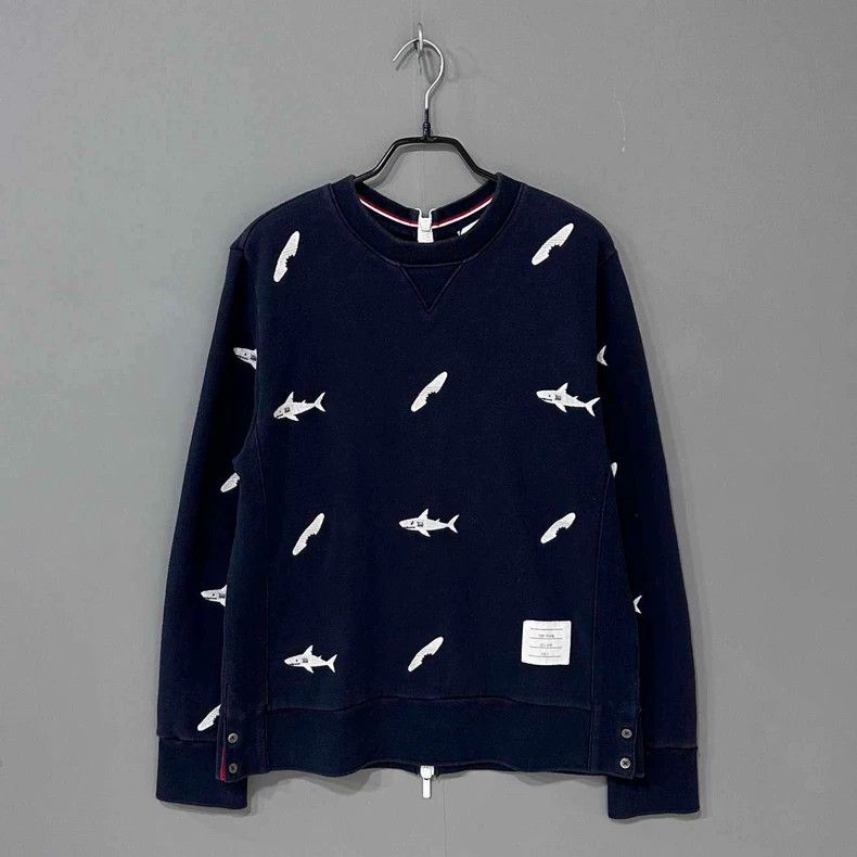Thom Browne Thom Browne Shark embroidered zipper sweatshirt 2505-Nextar Size US L / EU 52-54 / 3 - 1 Thumbnail