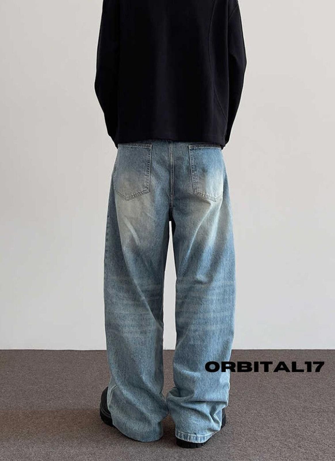 Blue Baggy Wide Leg Denim Jeans