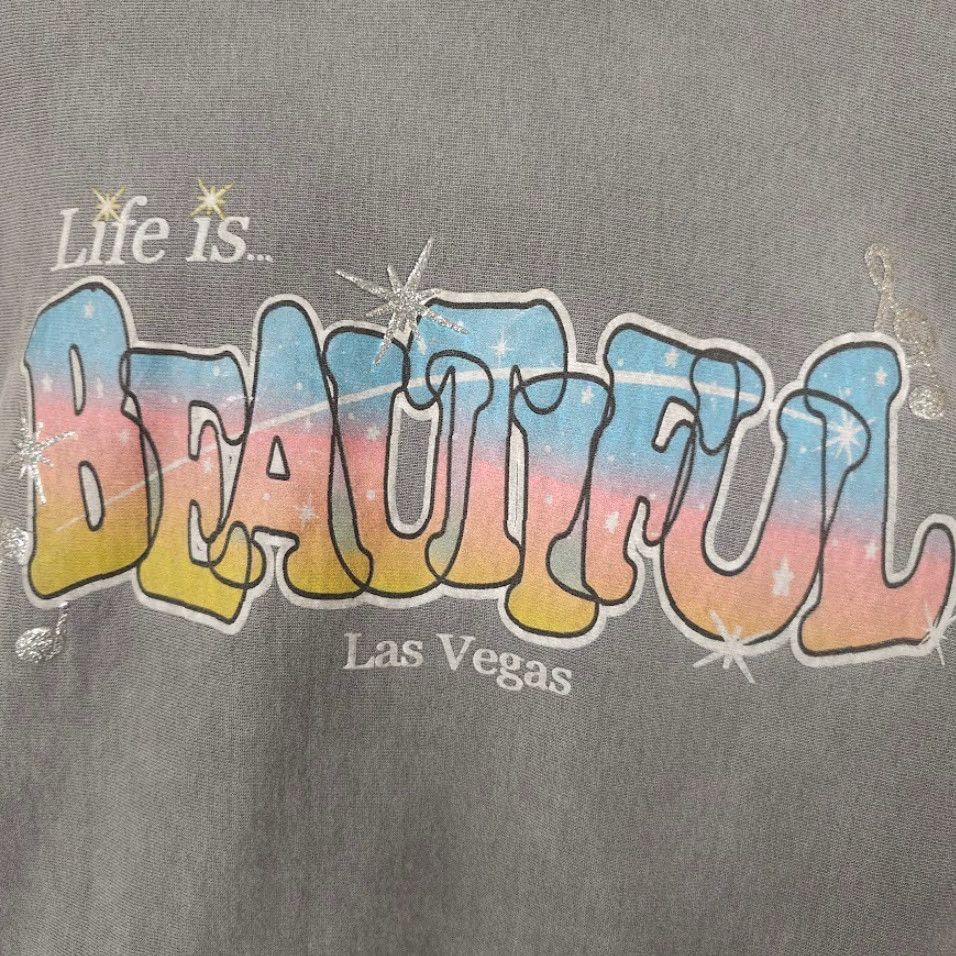 Vintage FEATURE Life Is Beautiful Festival Sweatshirt Hoodie Mens 3XL Gray USA Size US XXL / EU 58 / 5 - 3 Thumbnail