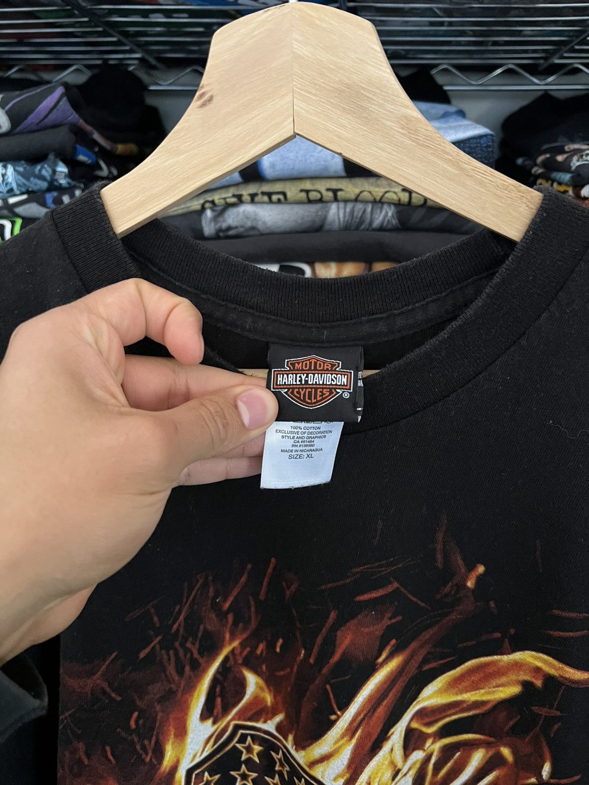 Harley Davidson H-D Number 1 Flaming Native American Apache Junction Size US XL / EU 56 / 4 - 4 Thumbnail