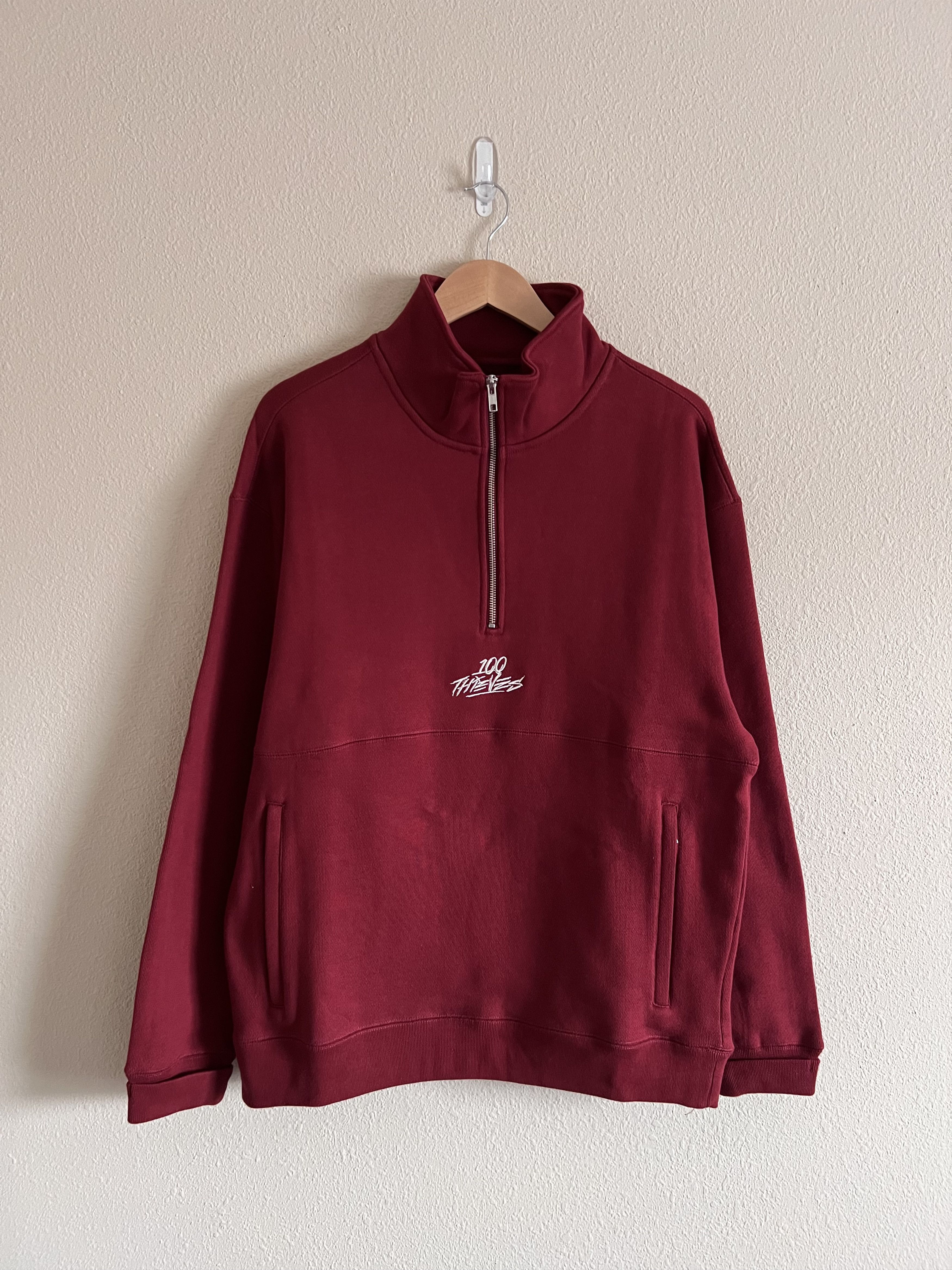 100 Thieves 100 Thieves Quarter Zip Sweatshirt in Burgundy Size US L / EU 52-54 / 3 - 1 Thumbnail