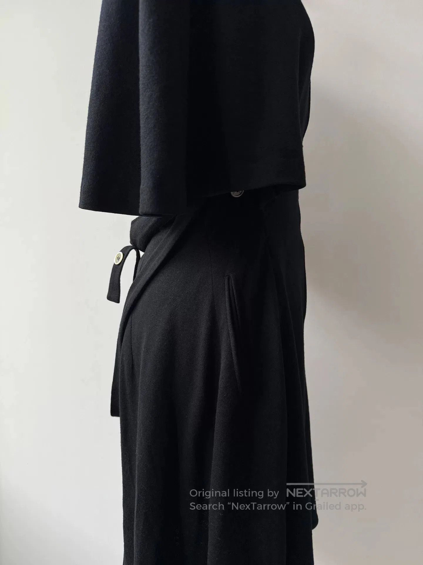Y's Yohji Yamamoto Y's Black Cape Coat. Size XXS / US 00 / IT 34 - 7 Thumbnail