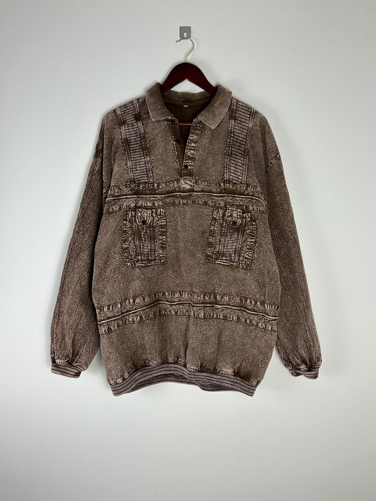 Pre-owned Vintage Multipocket Sweatshirt In Brown