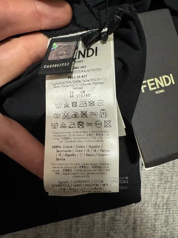 Fendi Fendi Black Cotton Logo T-shirt for Men . Size US M / EU 48-50 / 2 - 4 Thumbnail