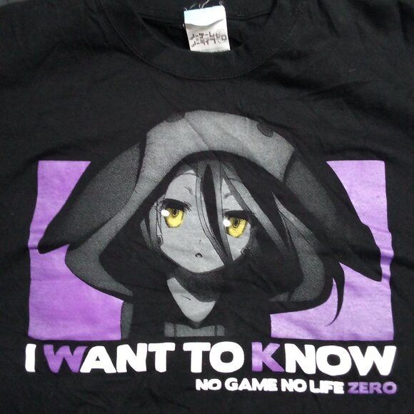 Anime No Game No Life Zero I Want To Know Anime Manga T-Shirt Size US L / EU 52-54 / 3 - 1 Thumbnail