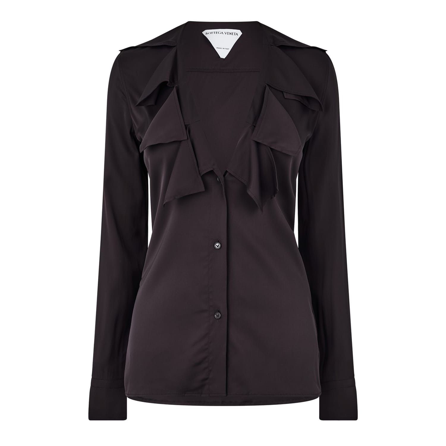 Bottega Veneta Bottega Veneta Regular Fit Long Sleeve Shirt in Brown Size XS / US 0-2 / IT 36-38 - 1 Thumbnail