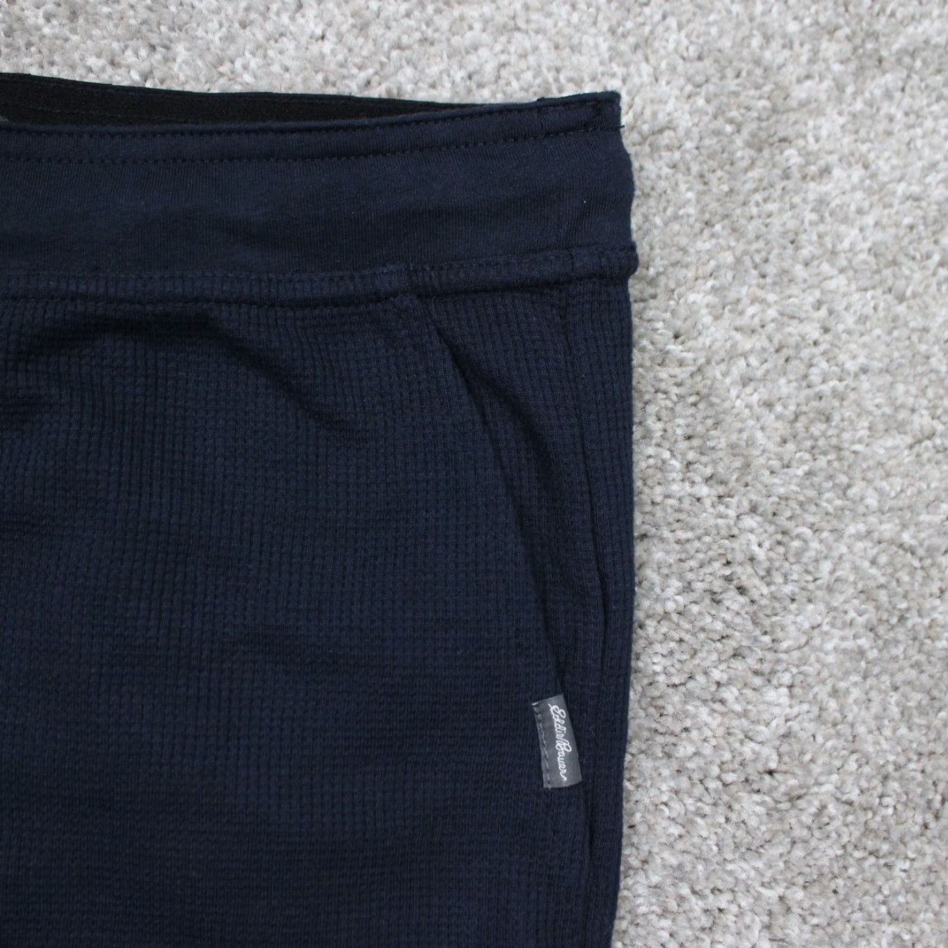 Eddie Bauer Eddie Bauer Mens Medium Blue Lounge Shorts Cotton/Poly 8" Inseam Sweat Knit Pockets Logo Flat Front Casual Size US 31 - 3 Thumbnail