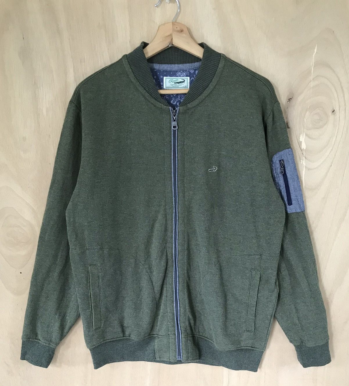 image of Vintage Crocodile Sweaters in Army Green, Men's (Size Large)